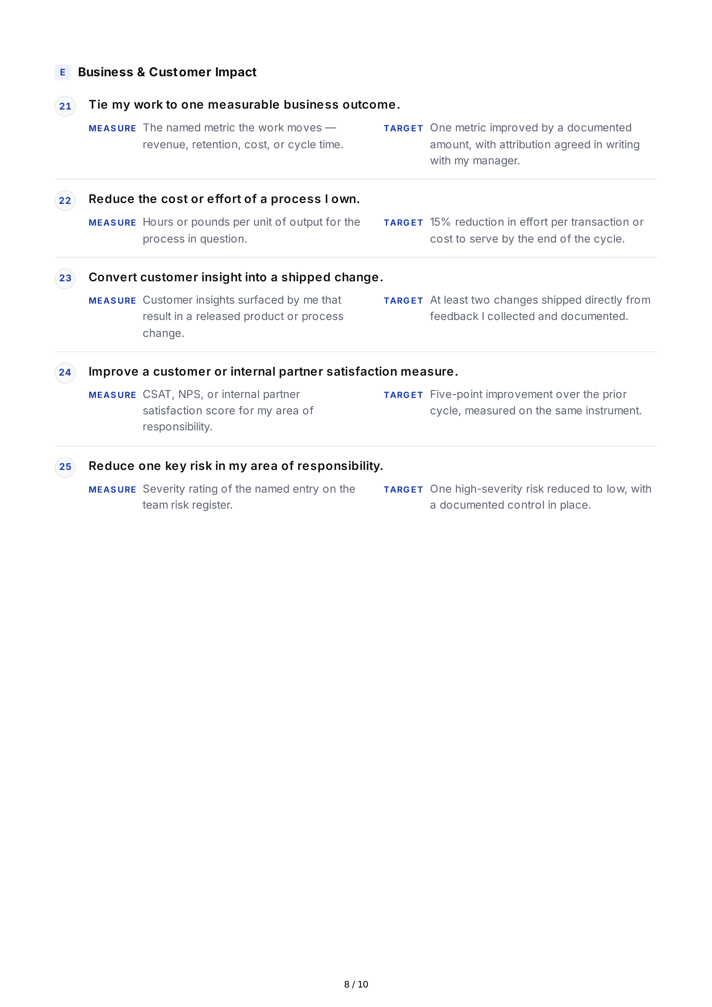 Performance Evaluation Professional Goals — page 8