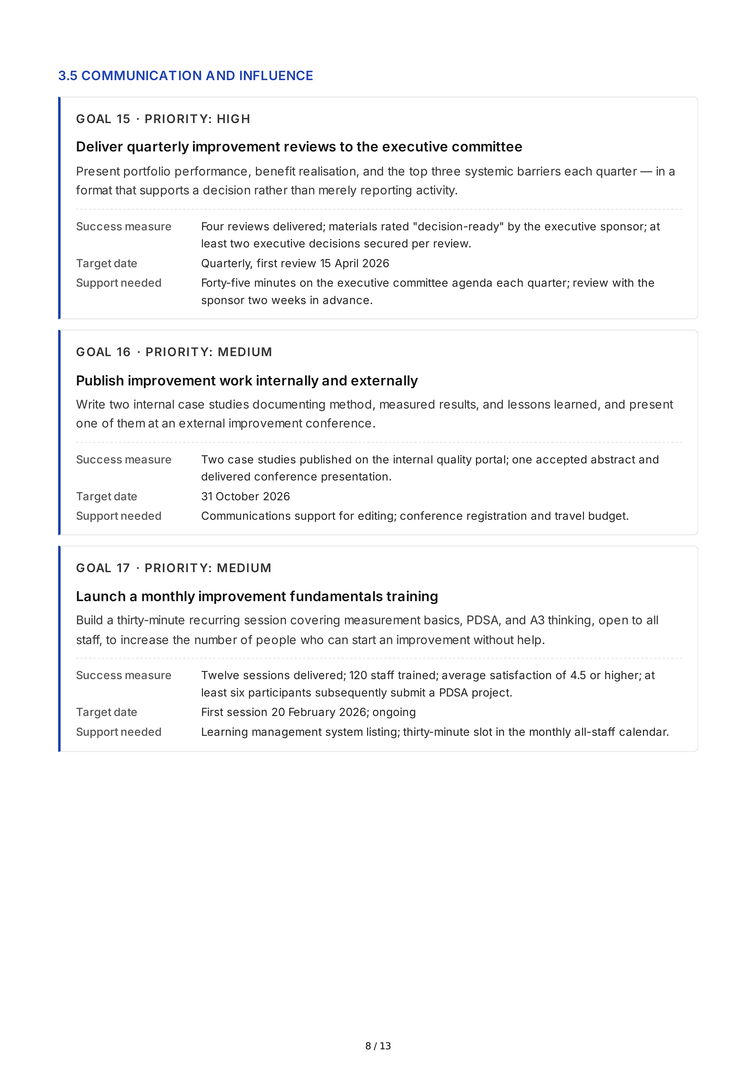 Performance Improvement Professional Goals — page 8