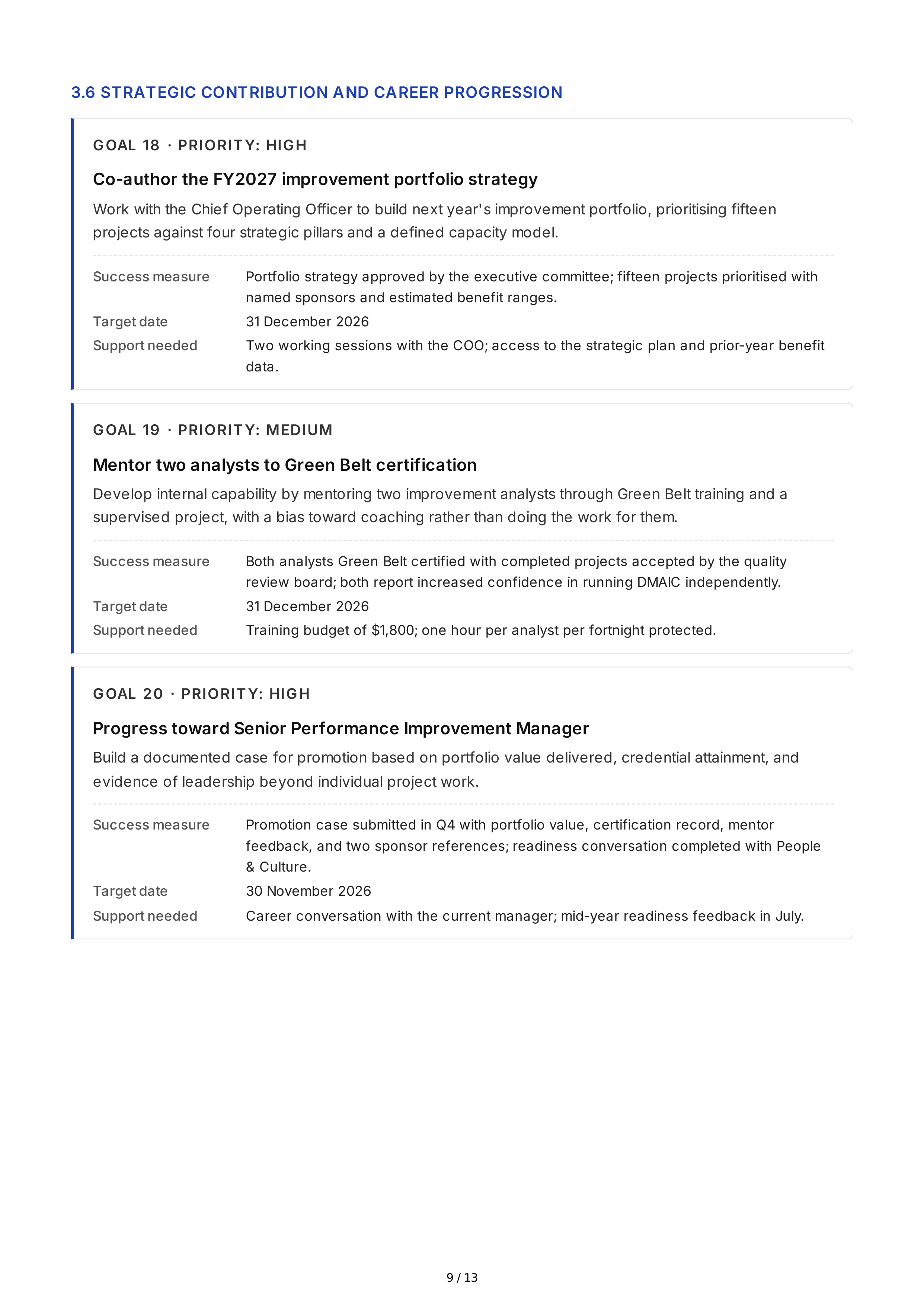 Performance Improvement Professional Goals — page 9