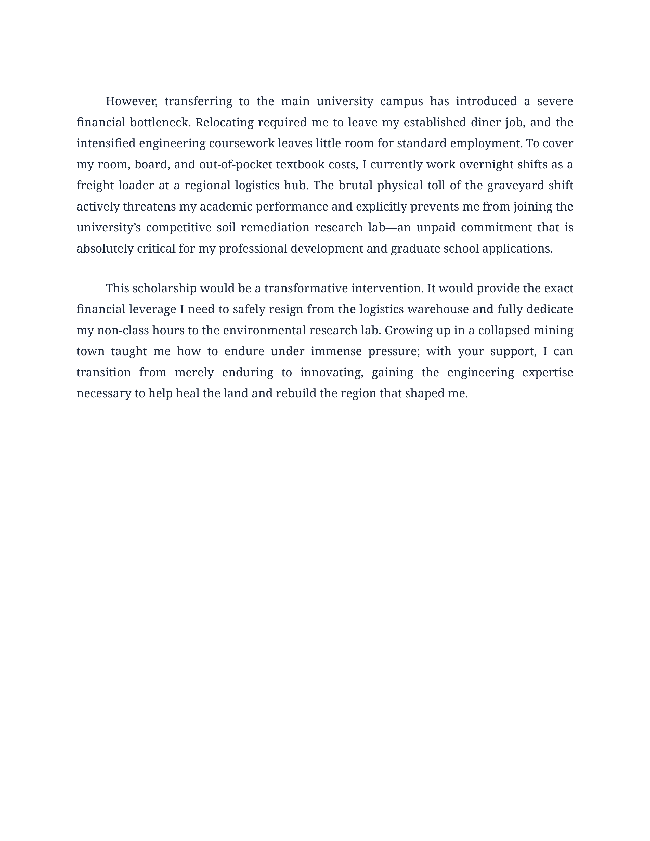 Perseverance Scholarship Essay — page 2