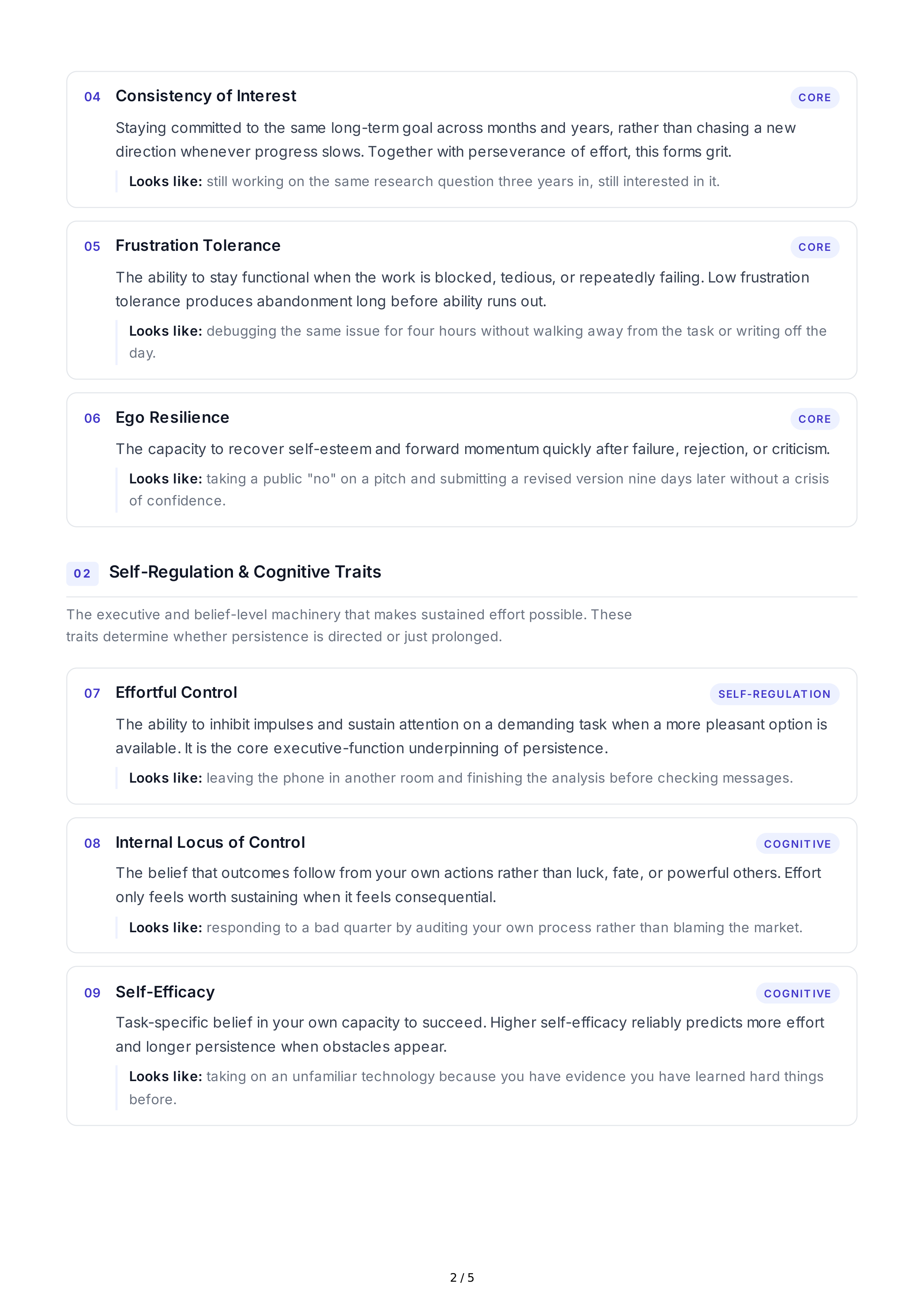 Persistence Personality Traits — page 2