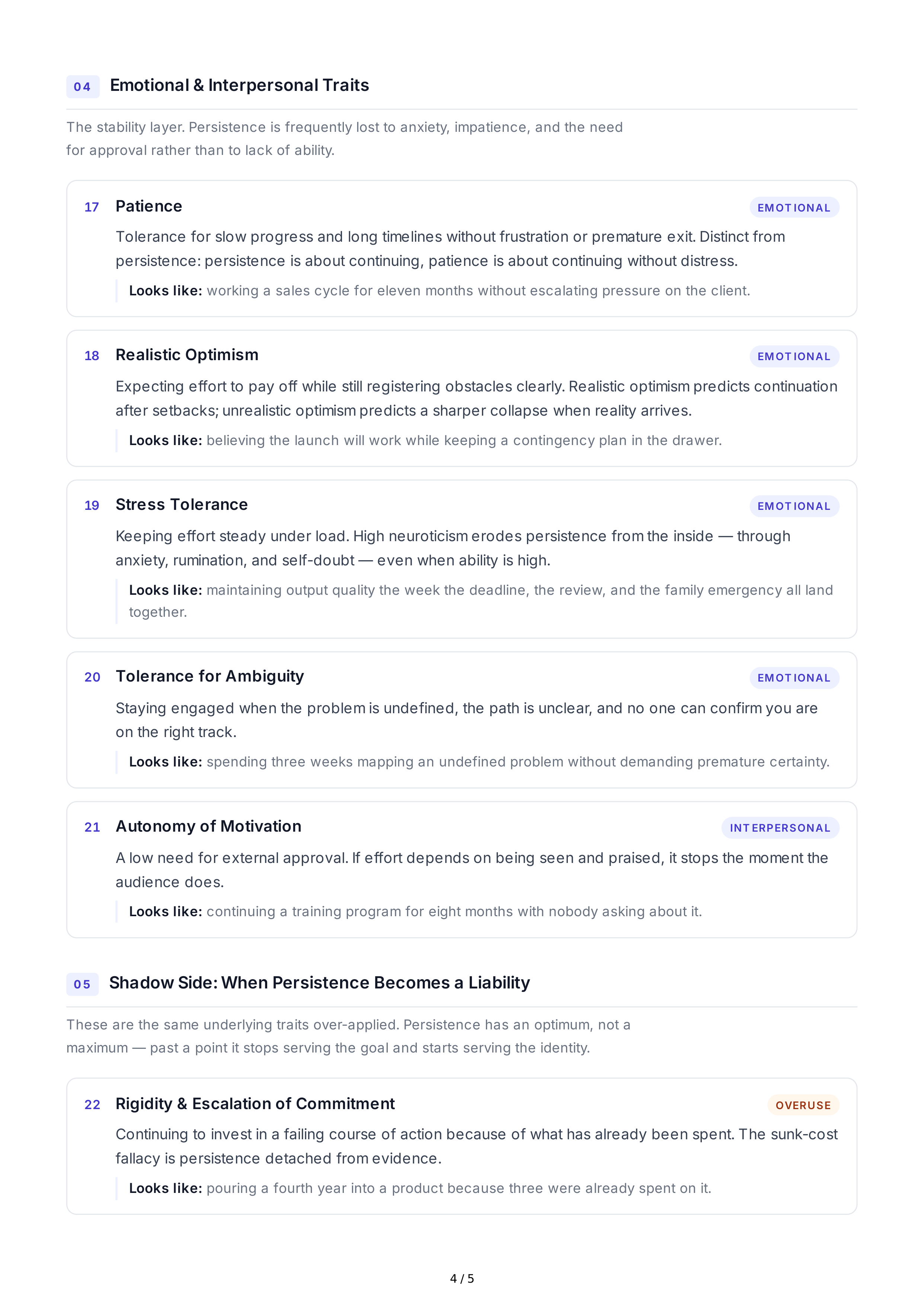 Persistence Personality Traits — page 4