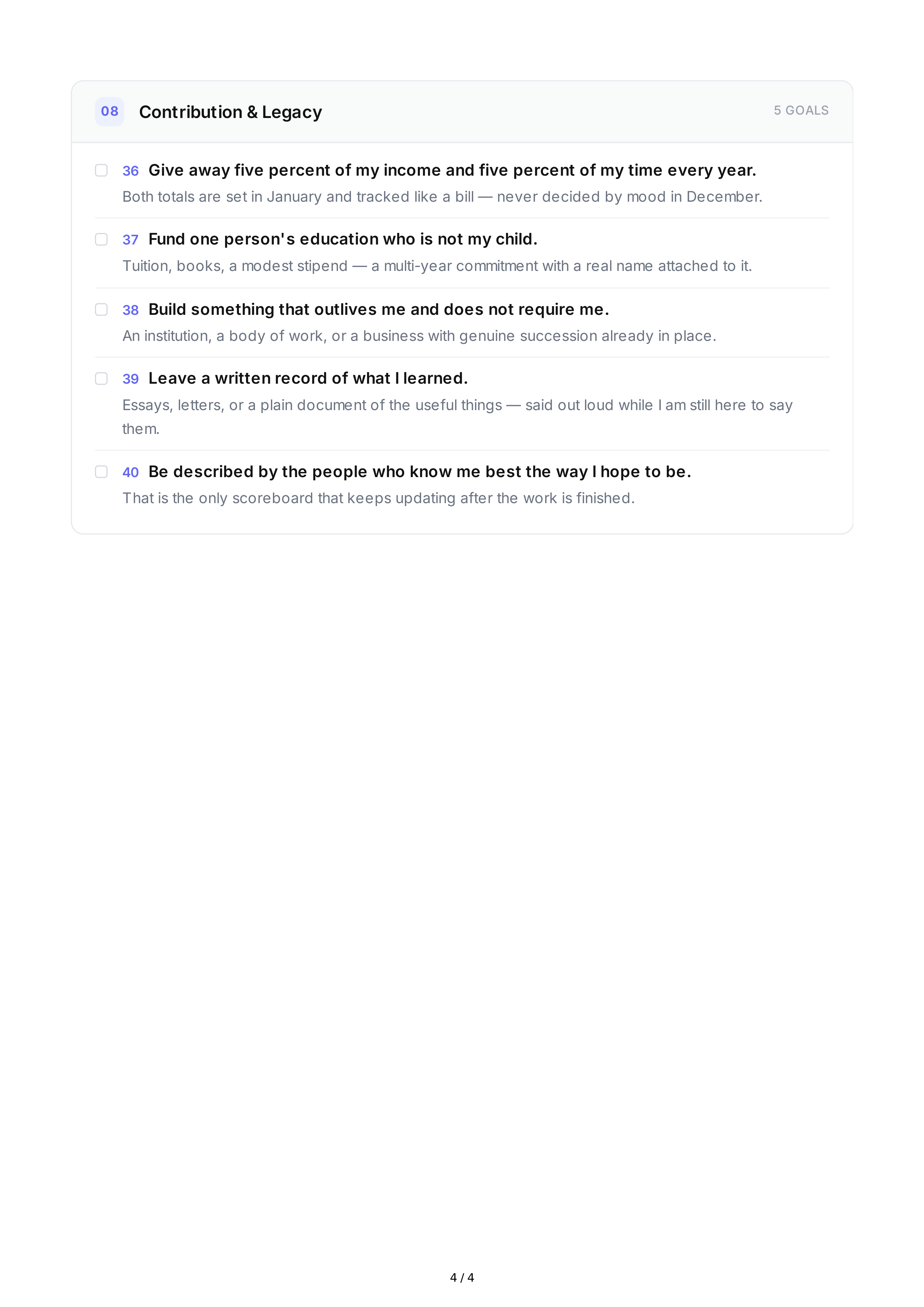 Personal Development Life Goals — page 4