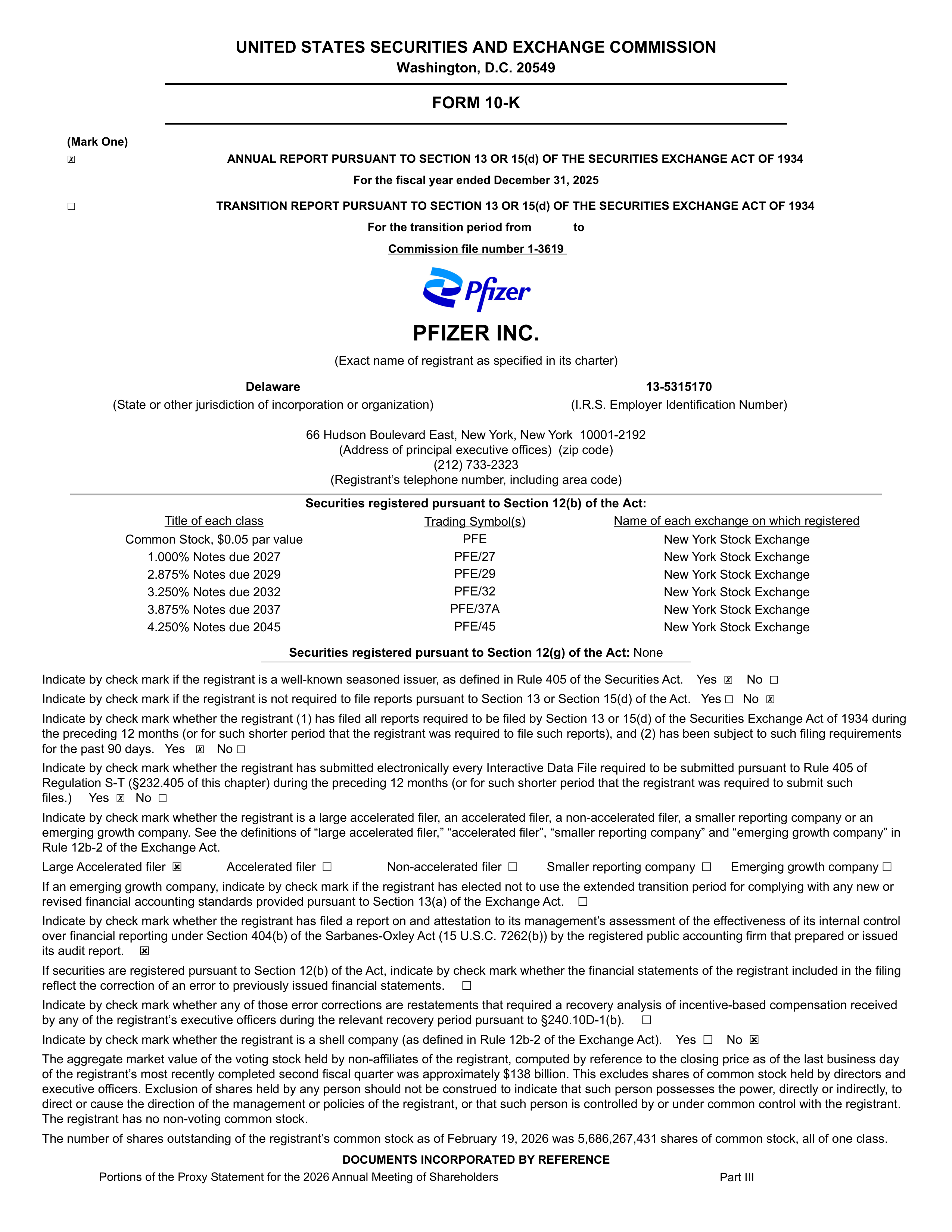 Pfizer Annual Report — page 1