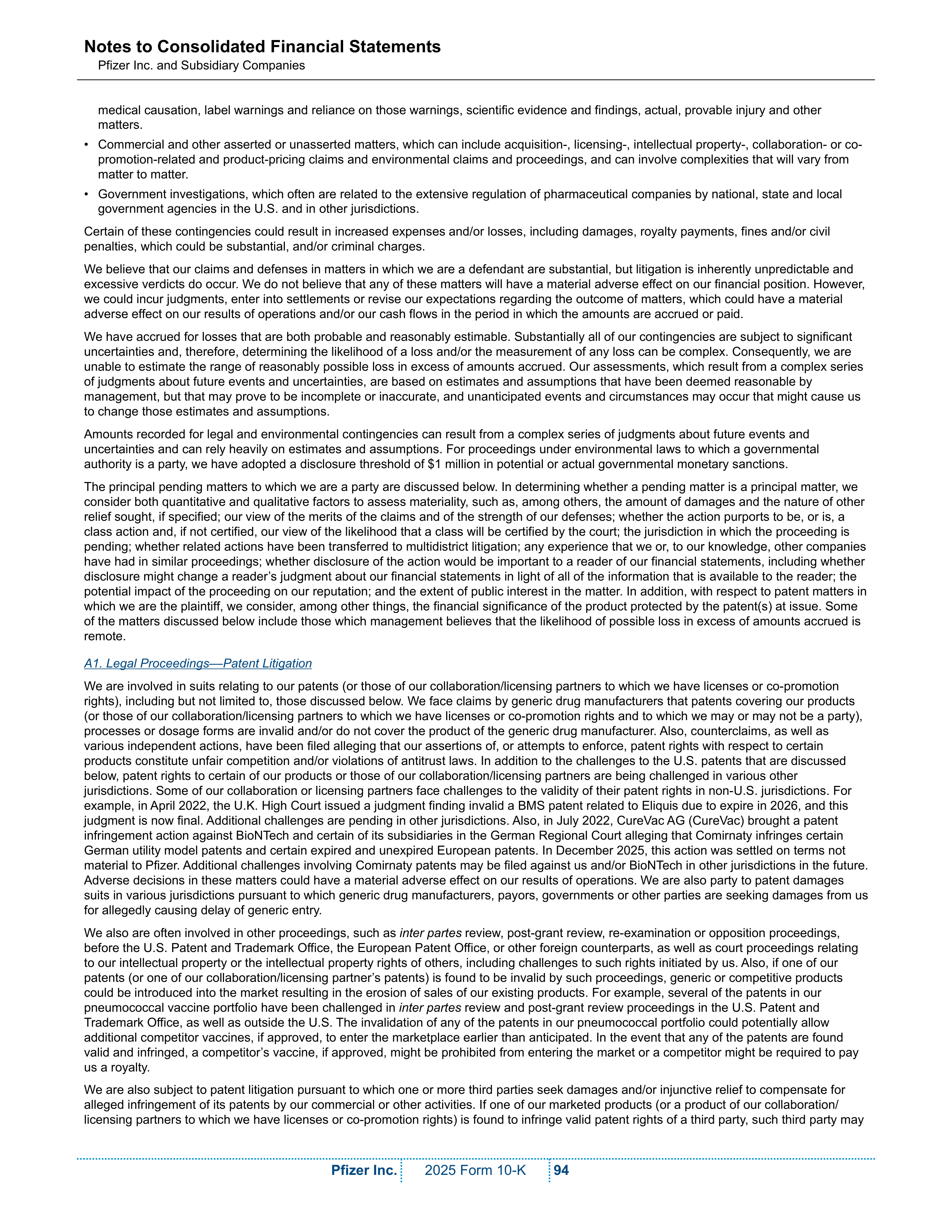 Pfizer Annual Report — page 100