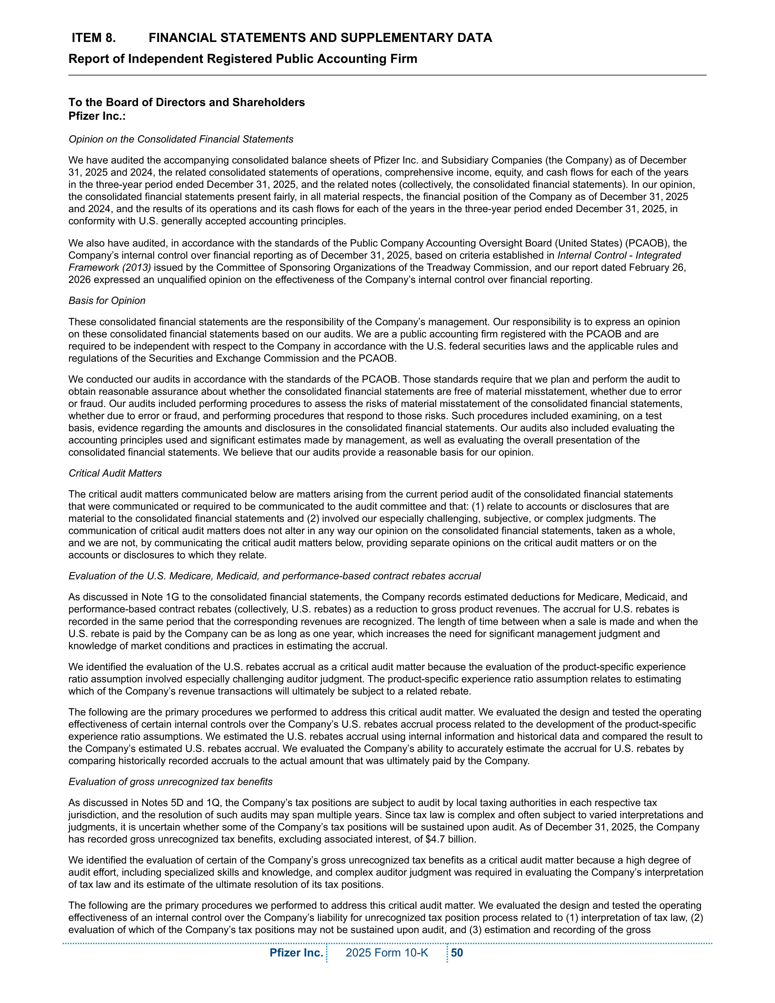 Pfizer Annual Report — page 56
