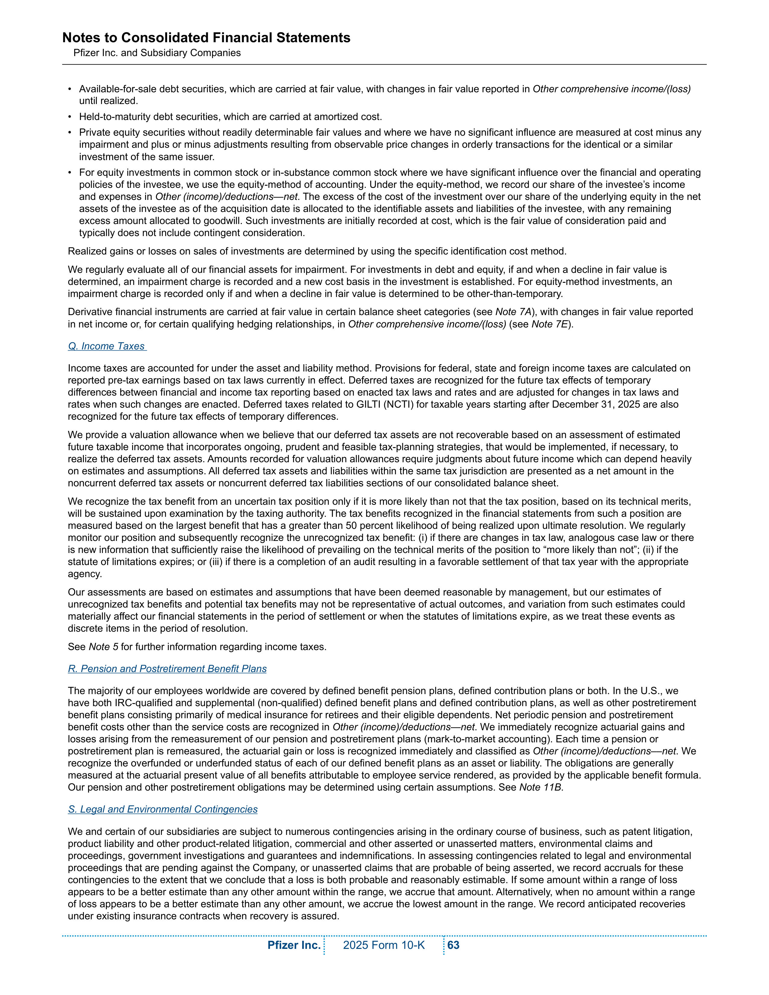 Pfizer Annual Report — page 69