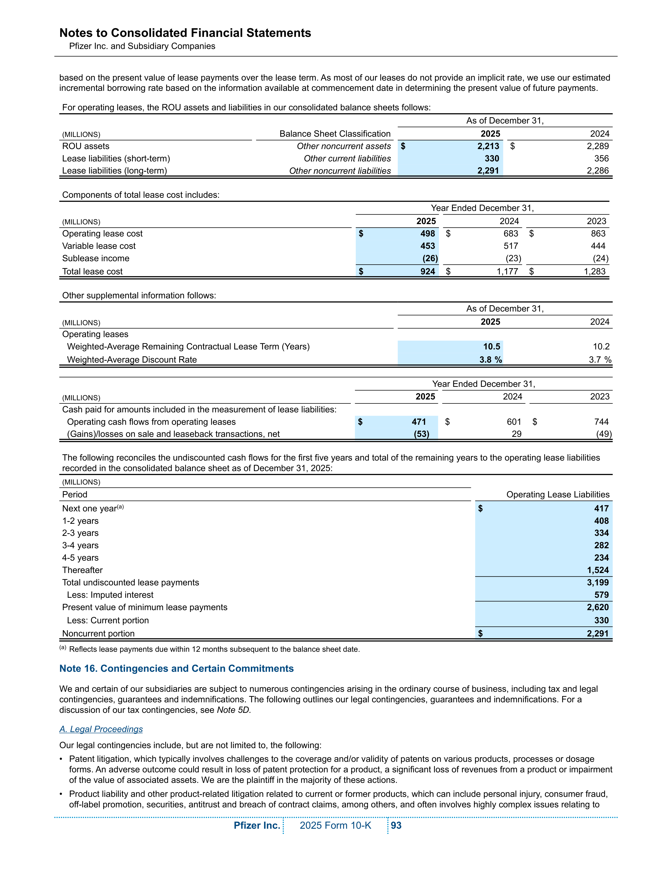 Pfizer Annual Report — page 99