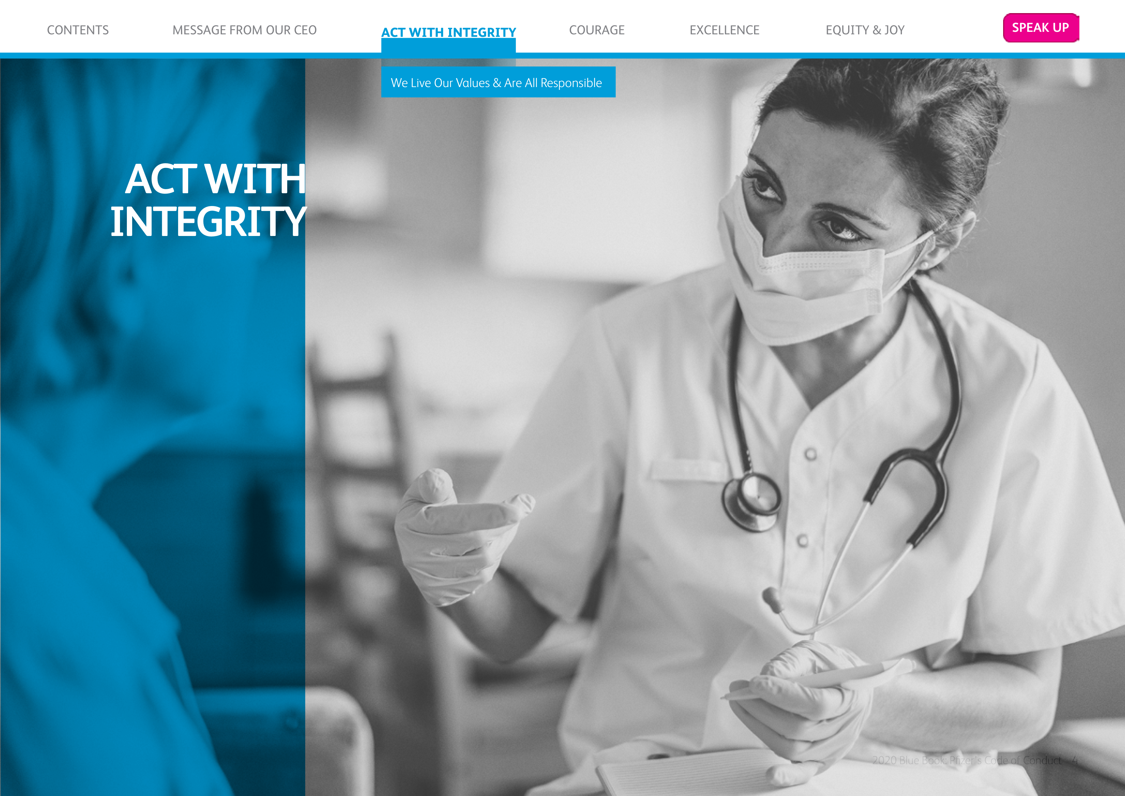 Pfizer Inc. Blue Book Code of Conduct Handbook — page 4