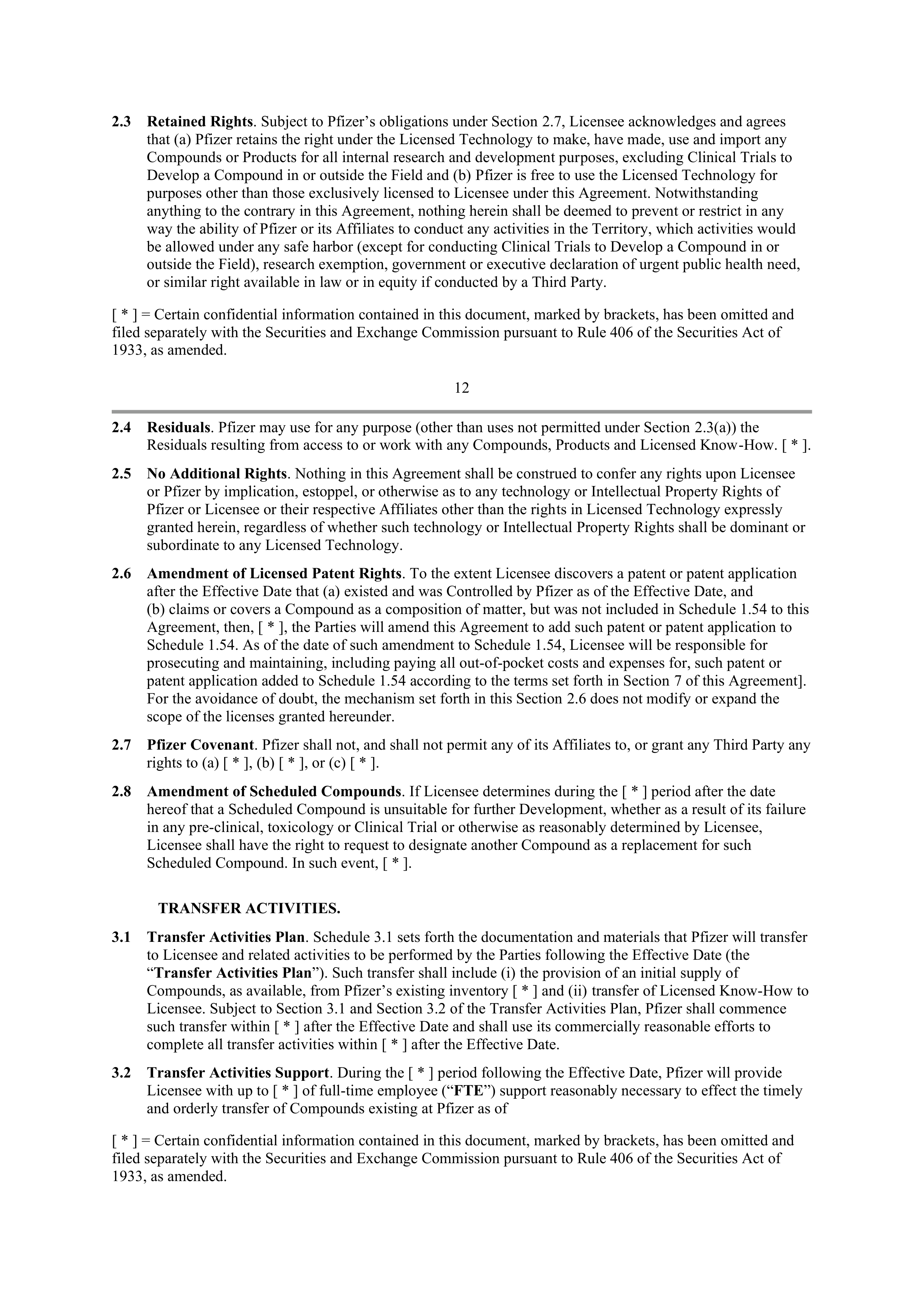 Pfizer License Agreement — page 13