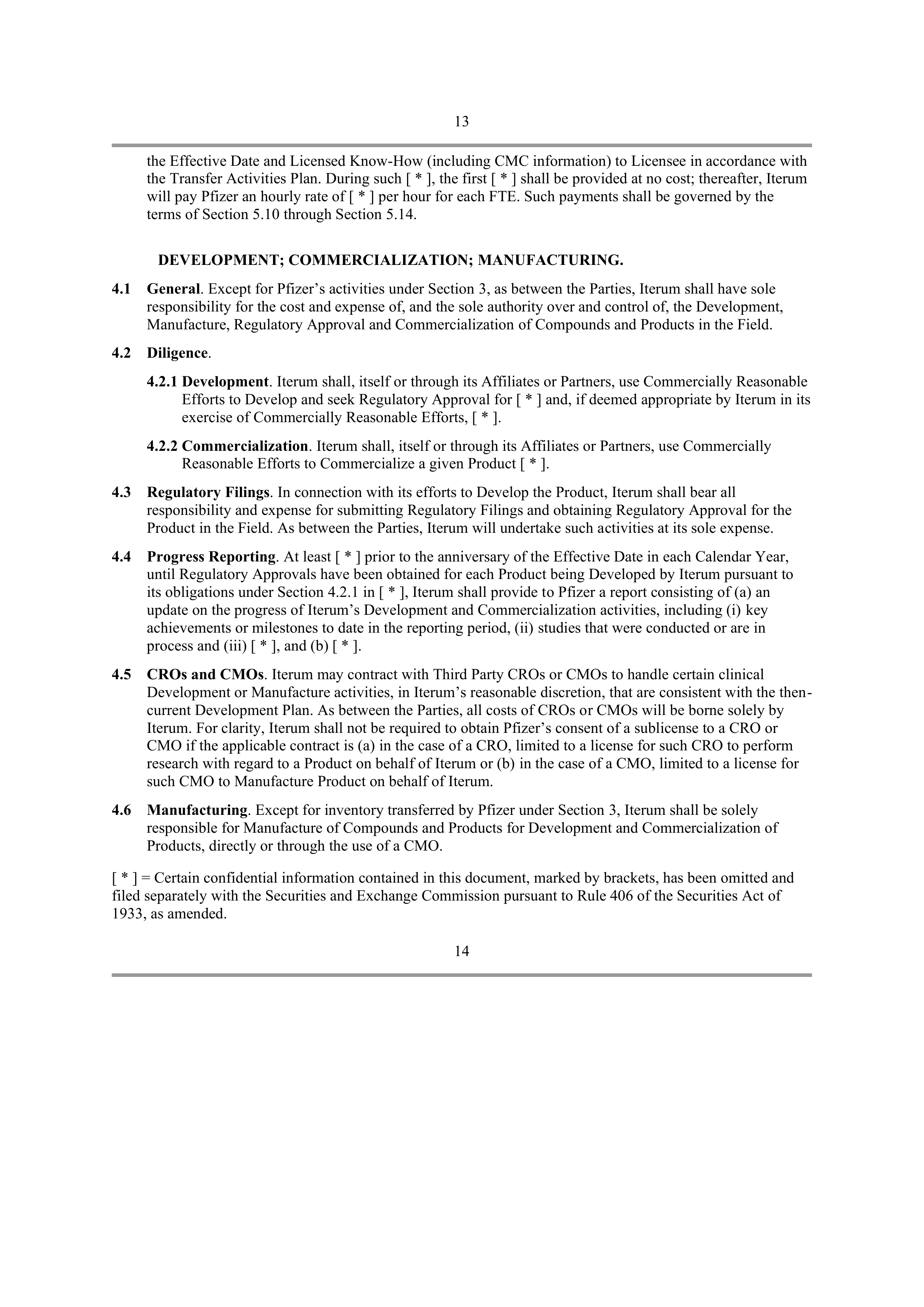 Pfizer License Agreement — page 14
