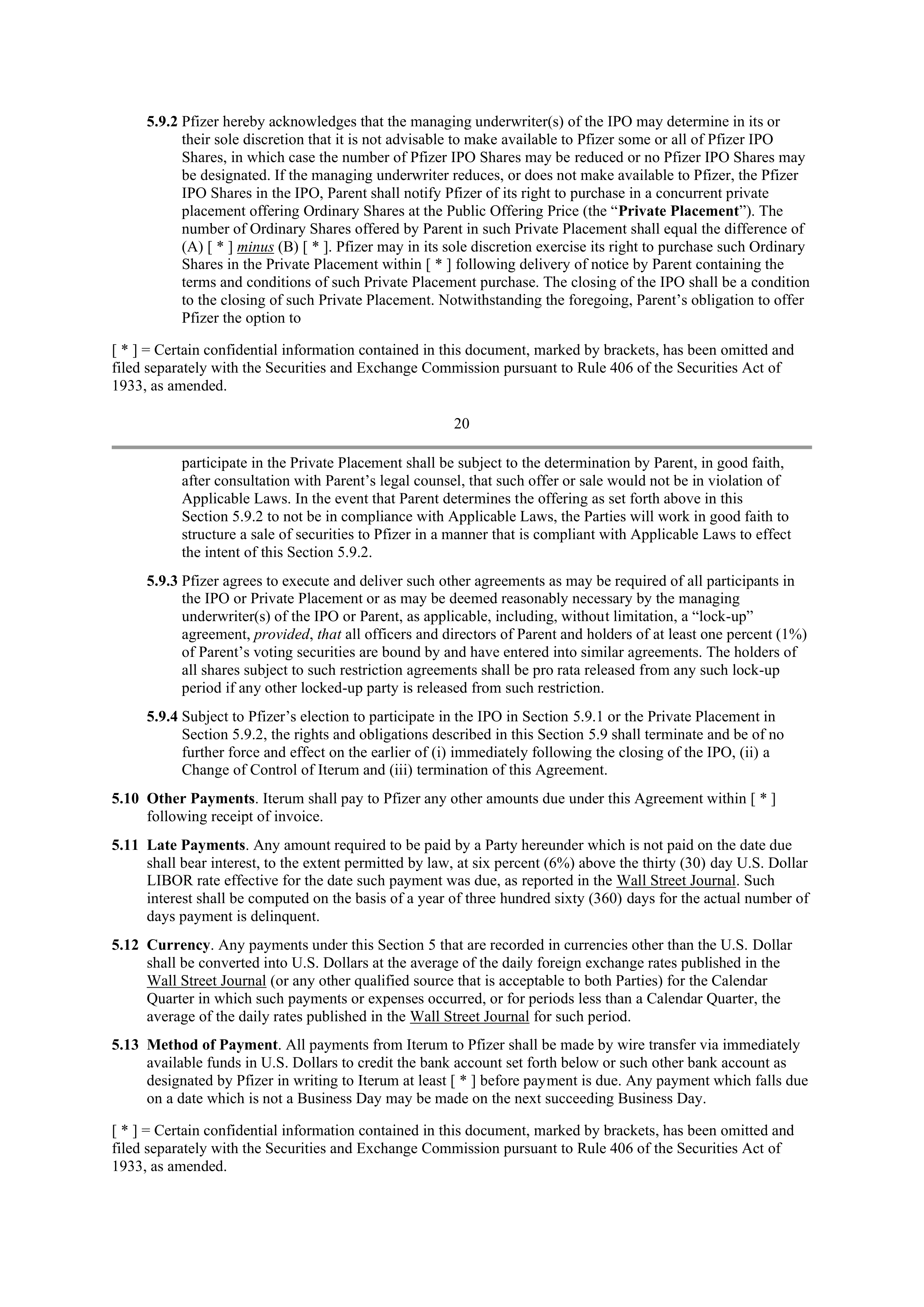 Pfizer License Agreement — page 19
