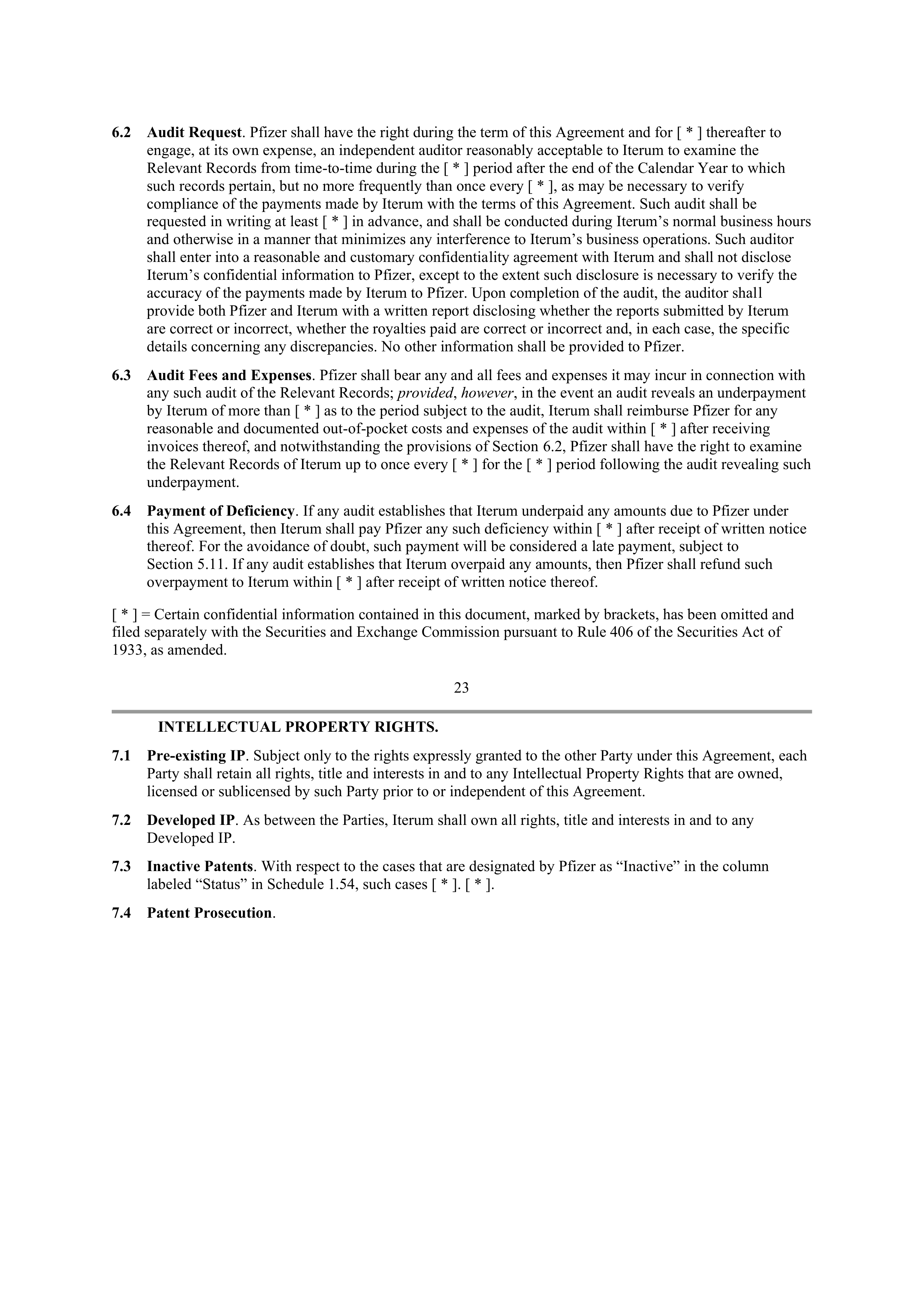 Pfizer License Agreement — page 21