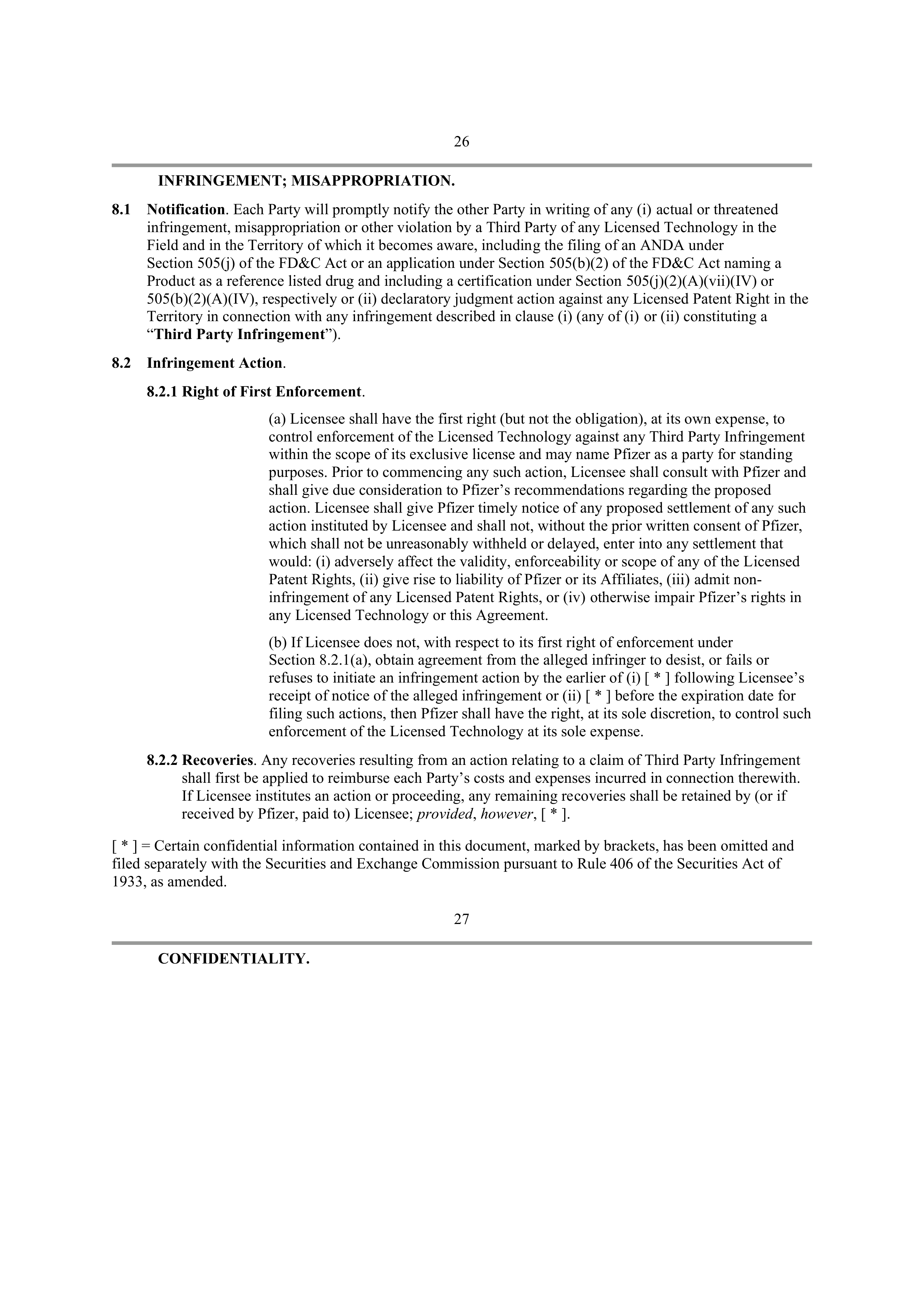 Pfizer License Agreement — page 24