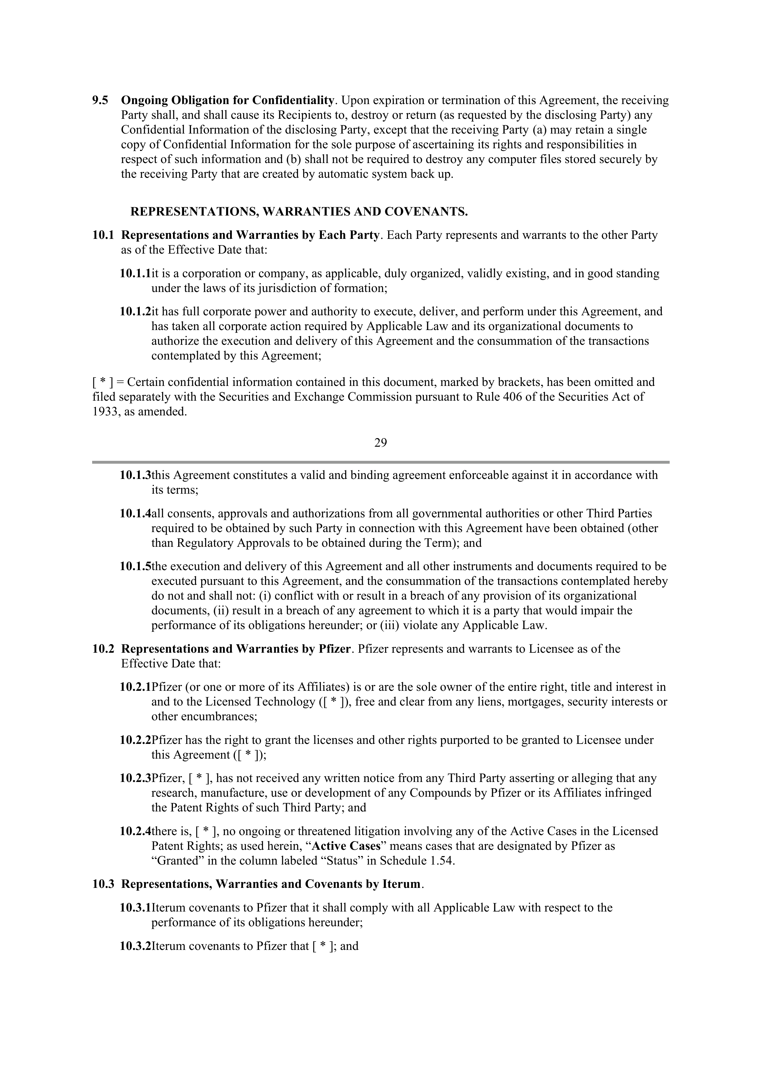Pfizer License Agreement — page 26