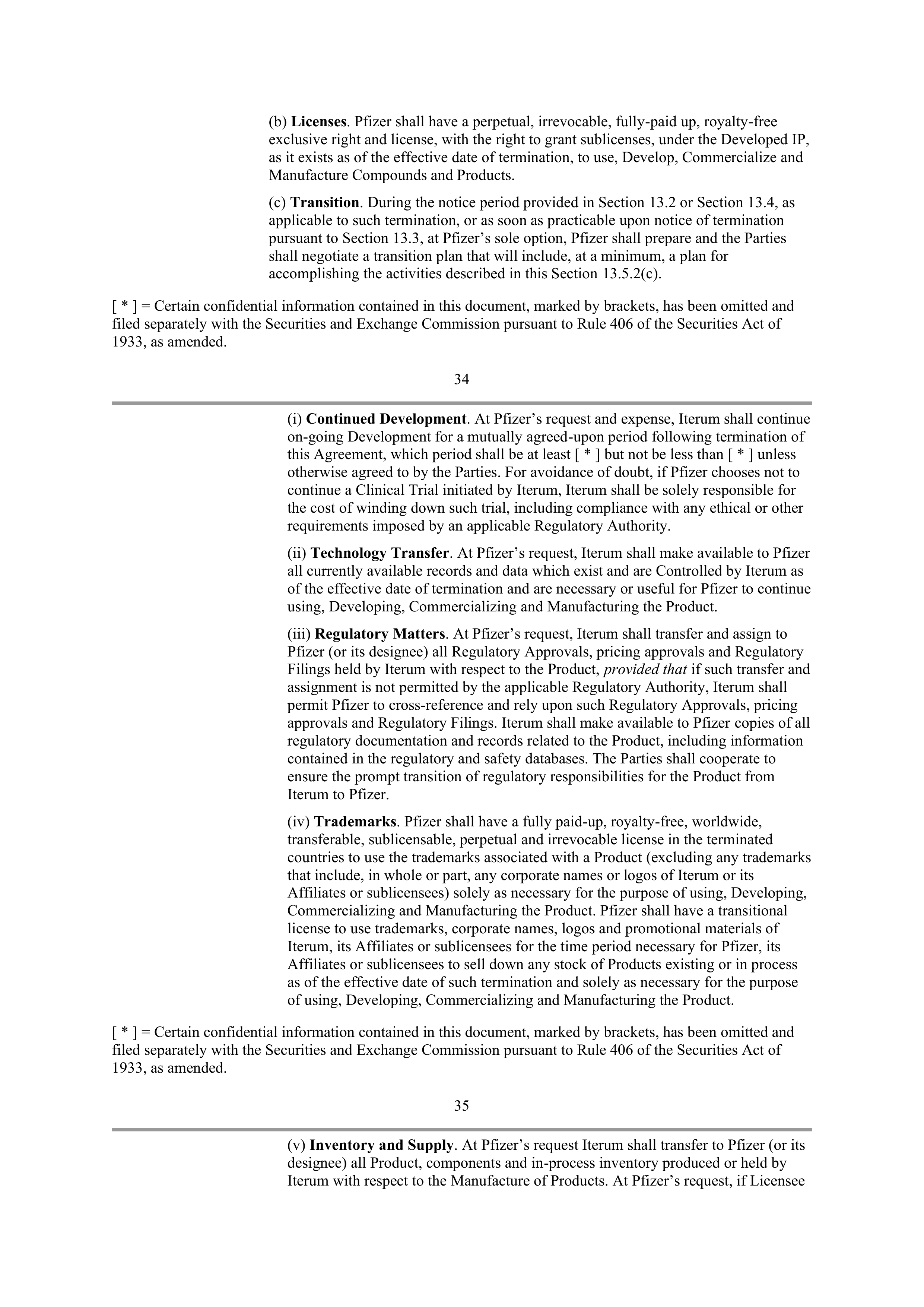 Pfizer License Agreement — page 30