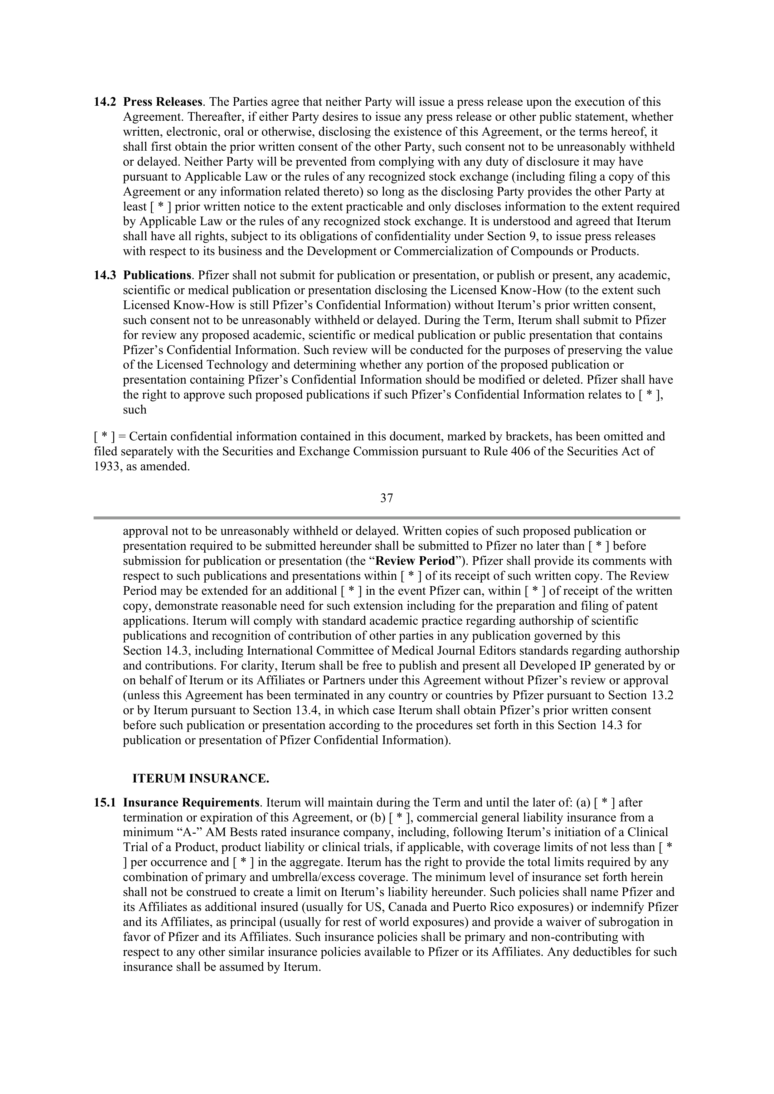 Pfizer License Agreement — page 32