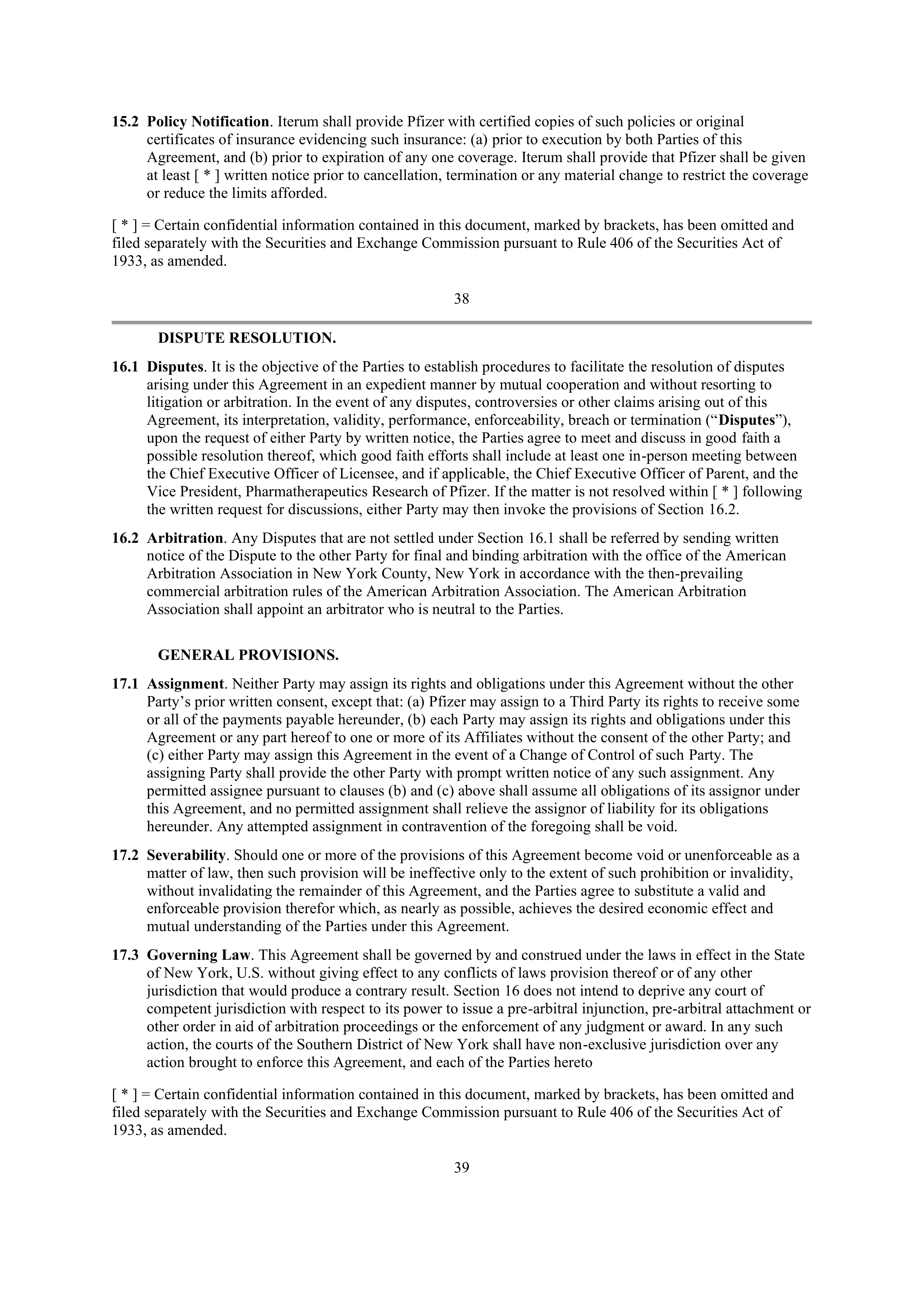 Pfizer License Agreement — page 33