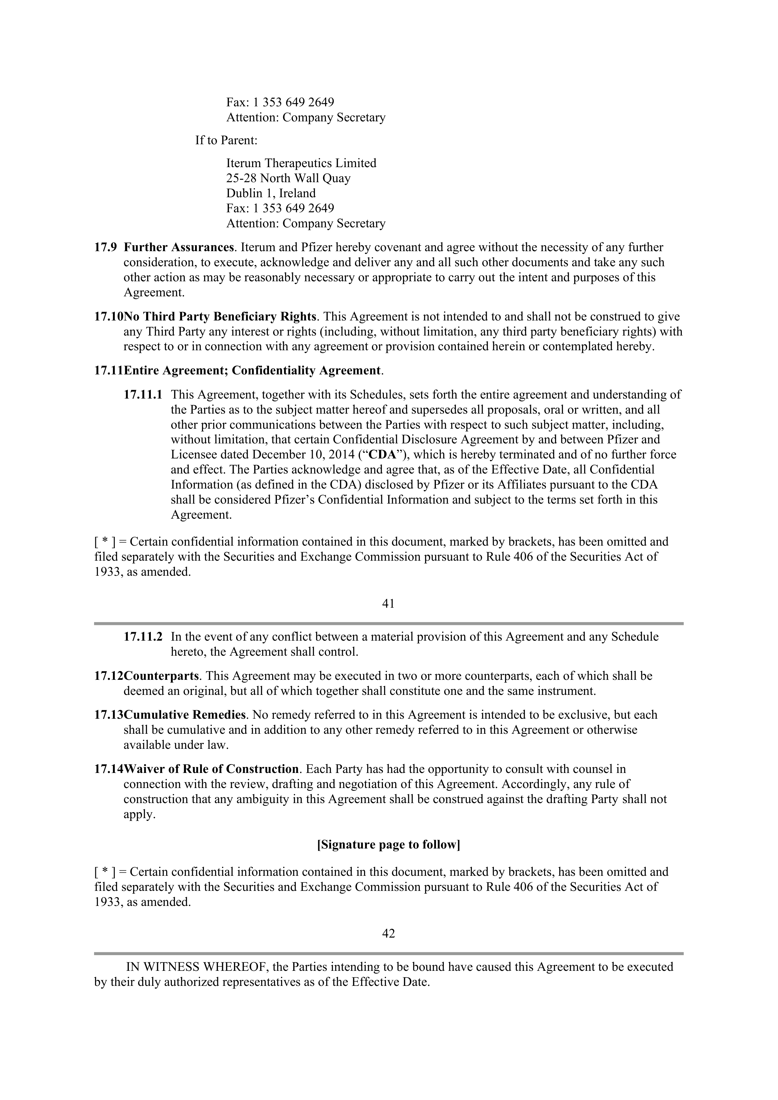 Pfizer License Agreement — page 35