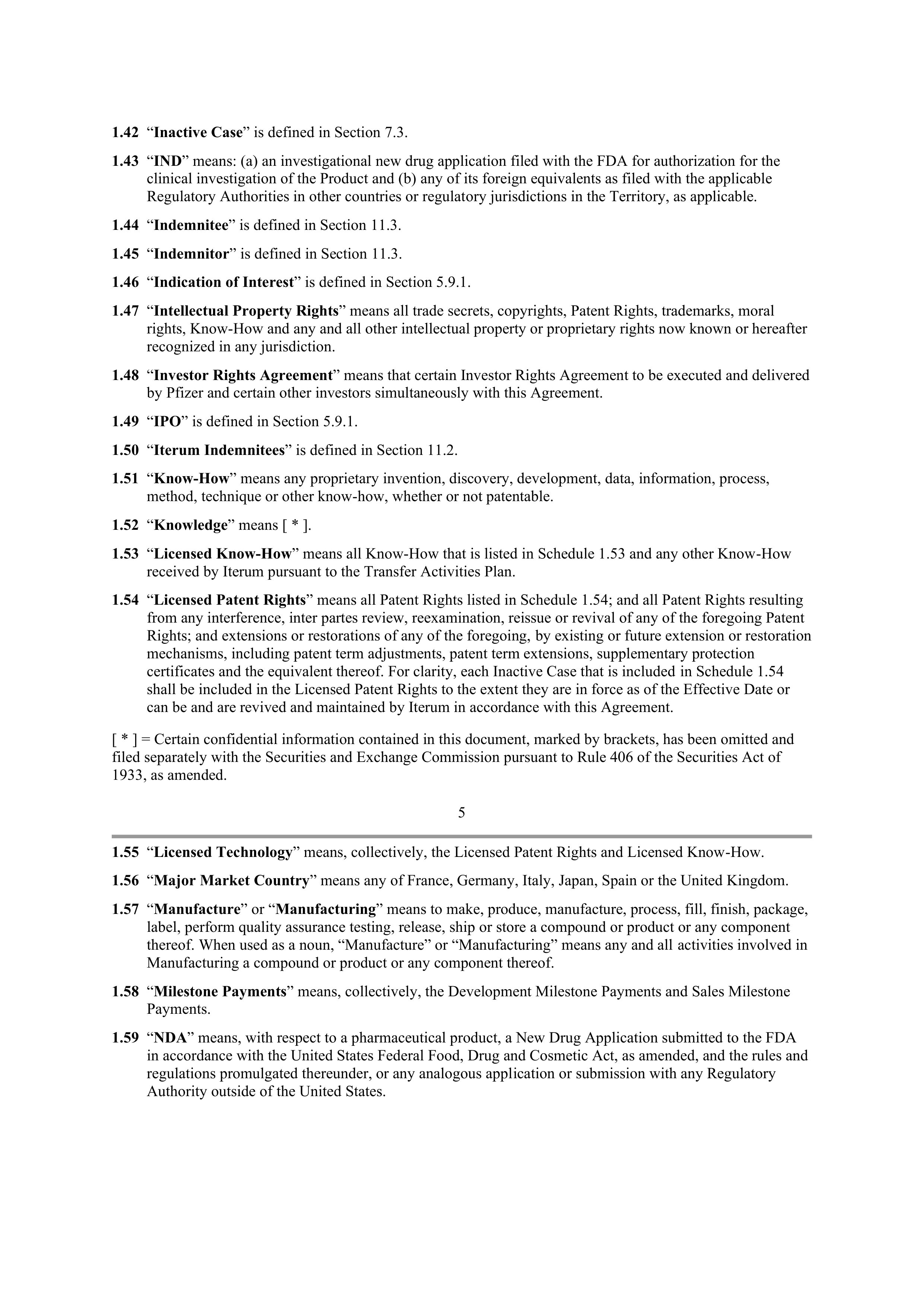 Pfizer License Agreement — page 7