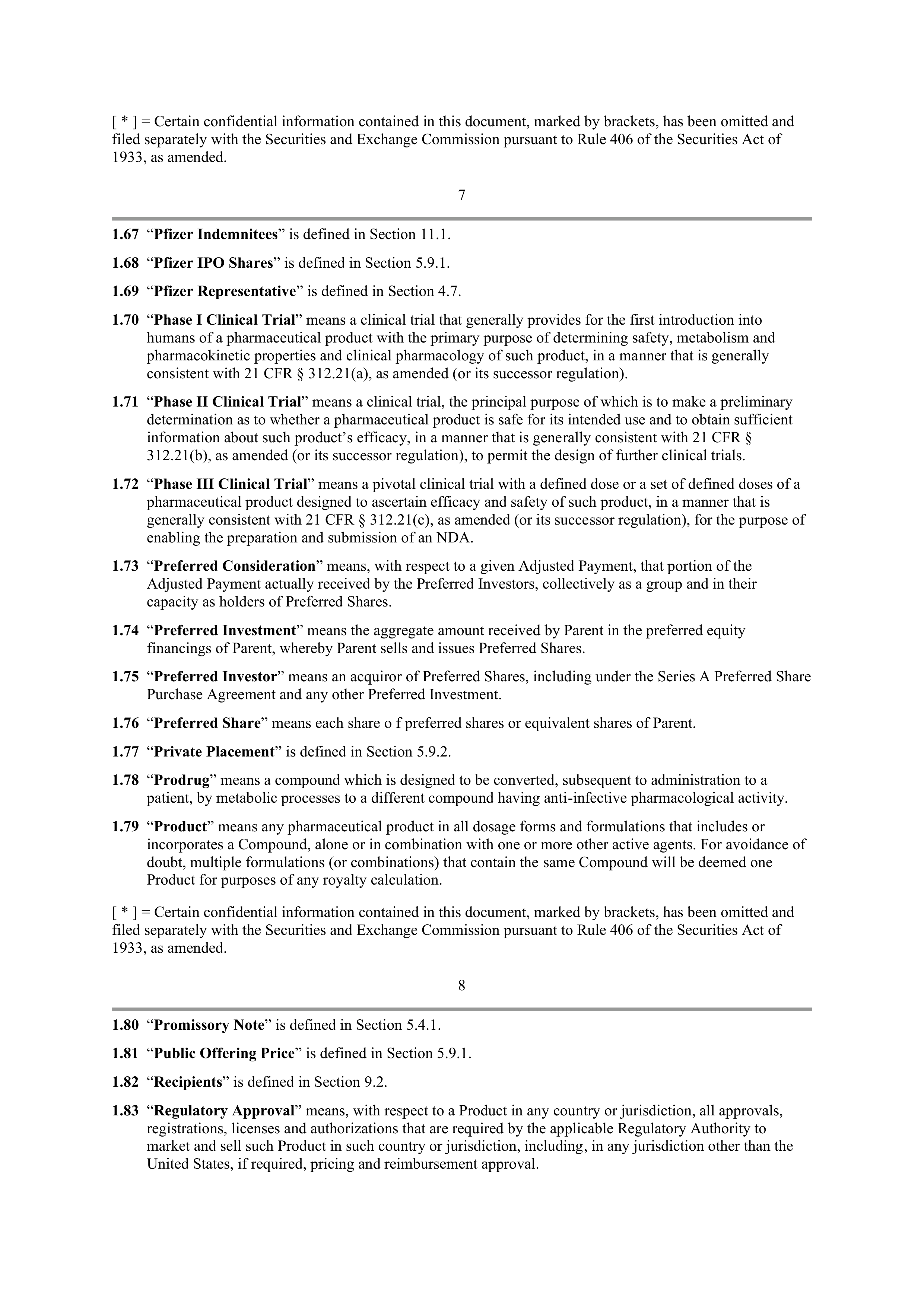 Pfizer License Agreement — page 9