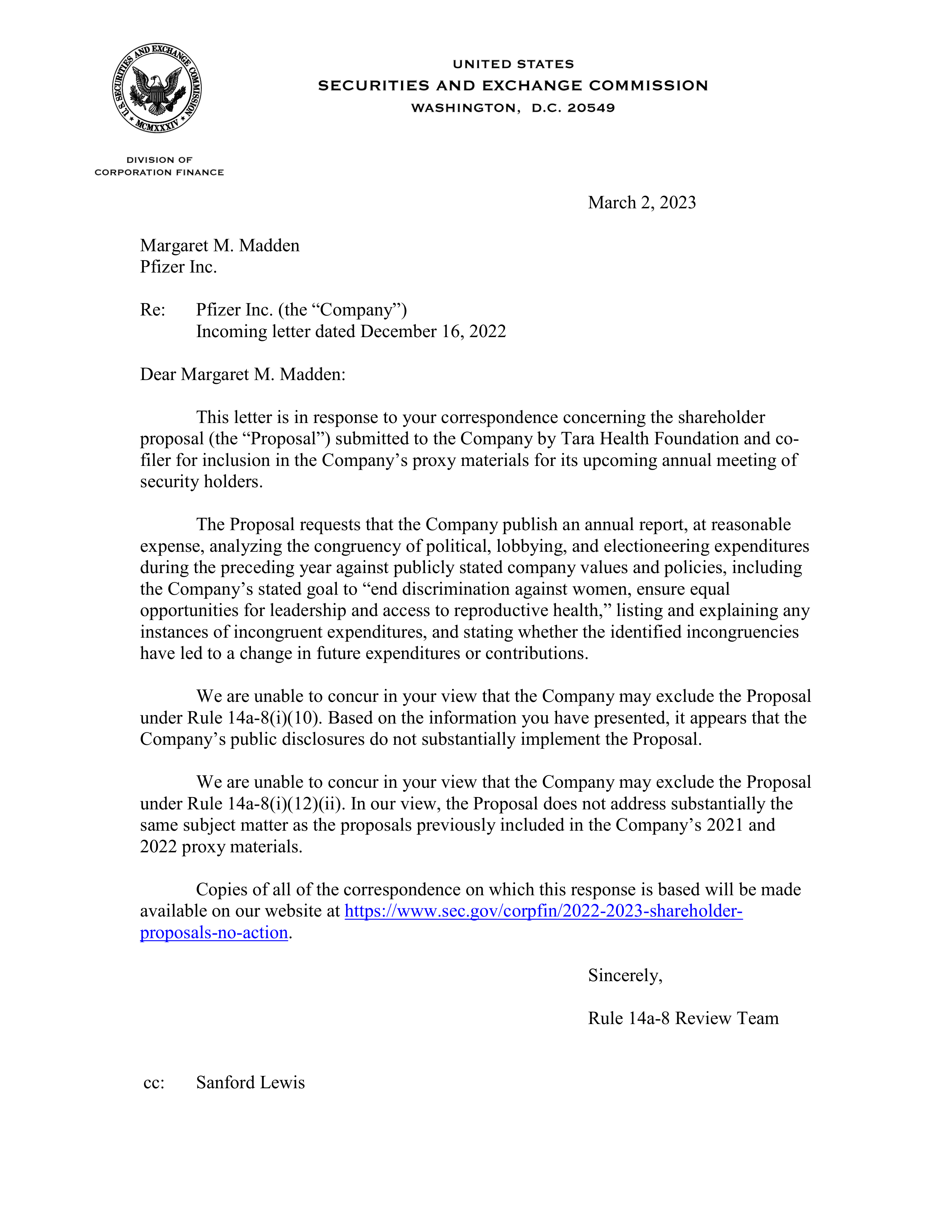 Pfizer Proposal  — page 1