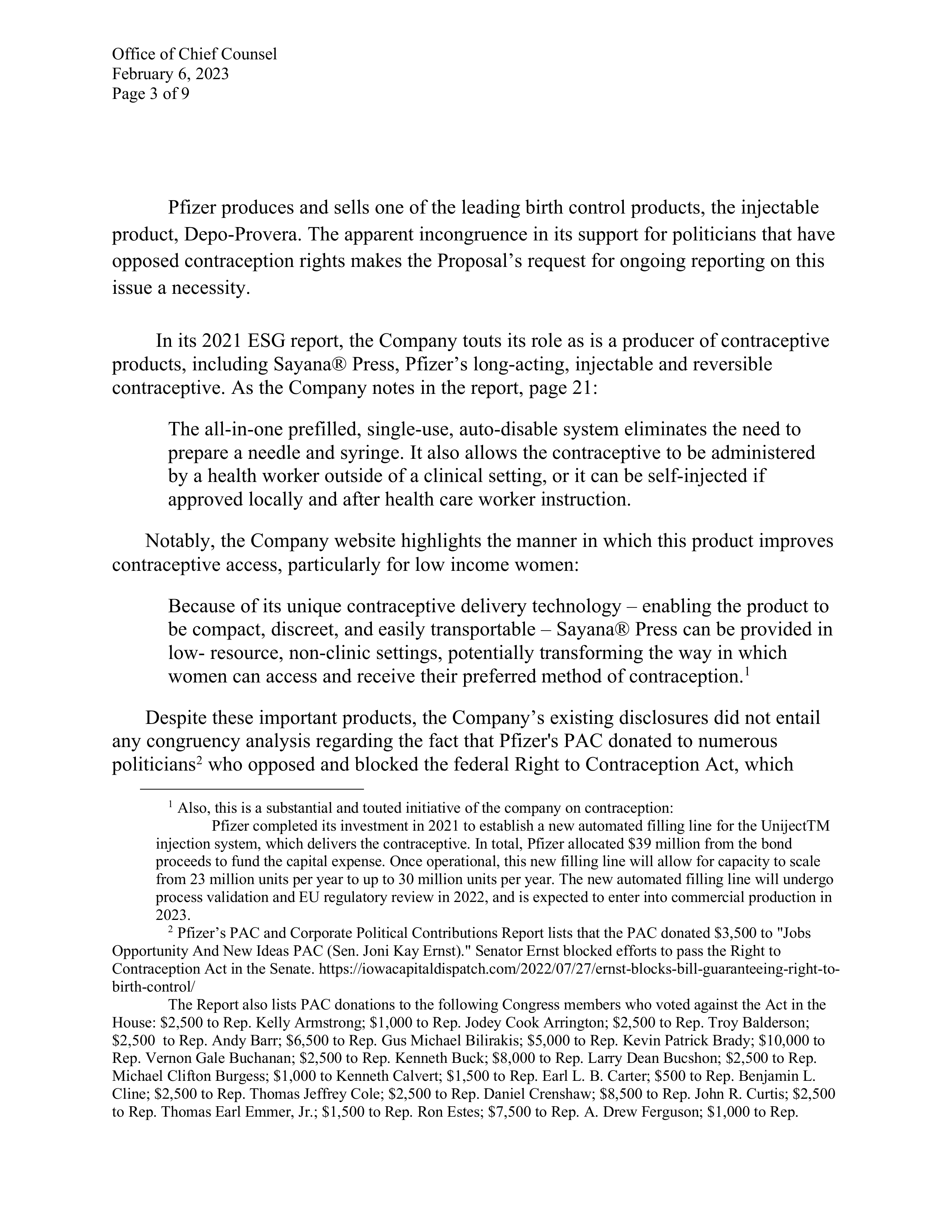 Pfizer Proposal  — page 141