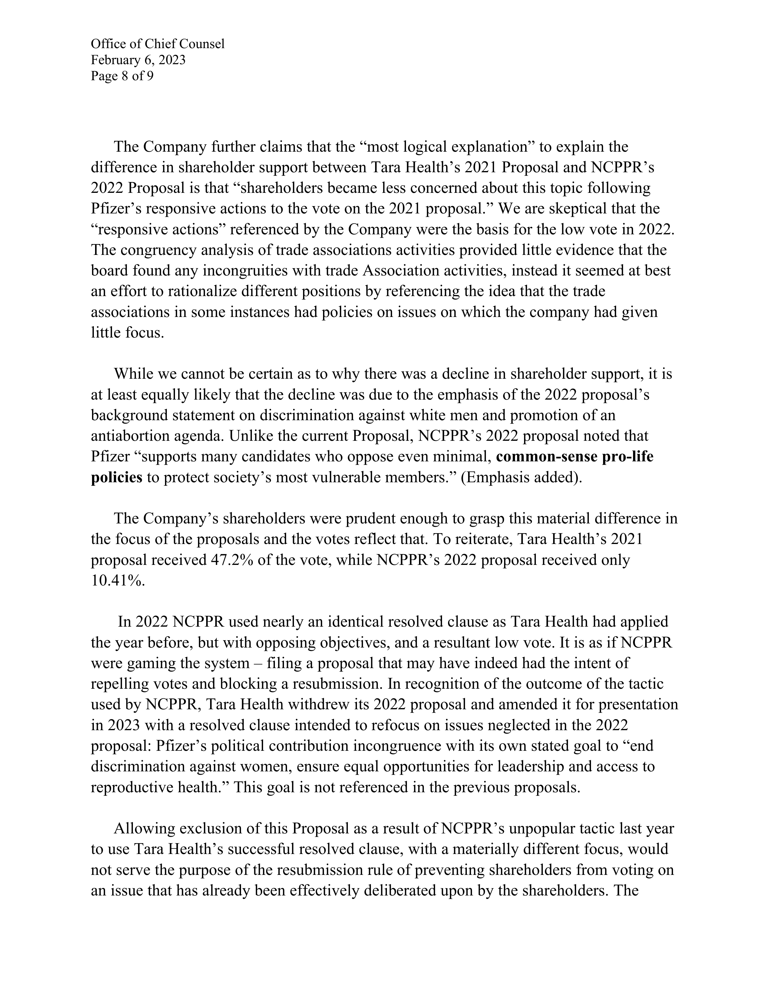 Pfizer Proposal  — page 146