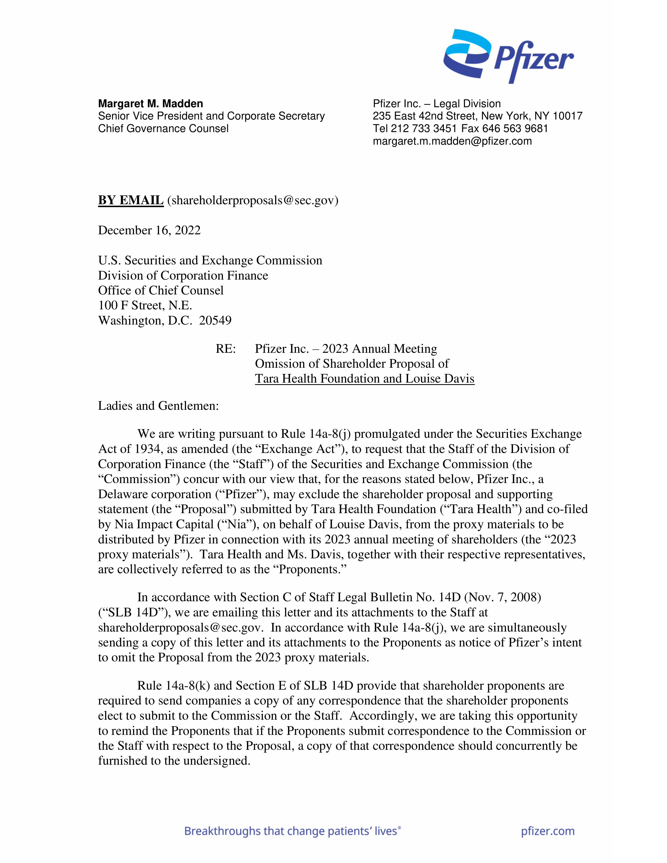 Pfizer Proposal  — page 2