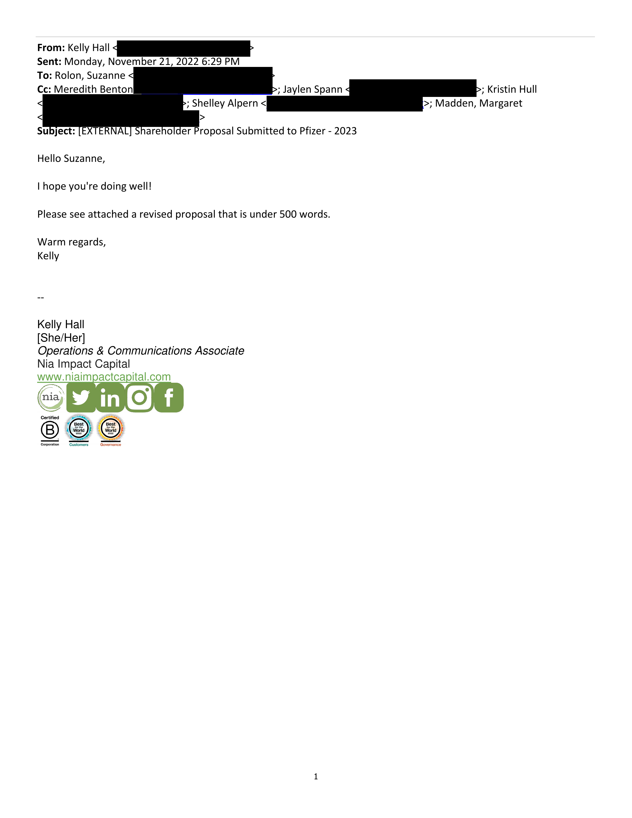 Pfizer Proposal  — page 22