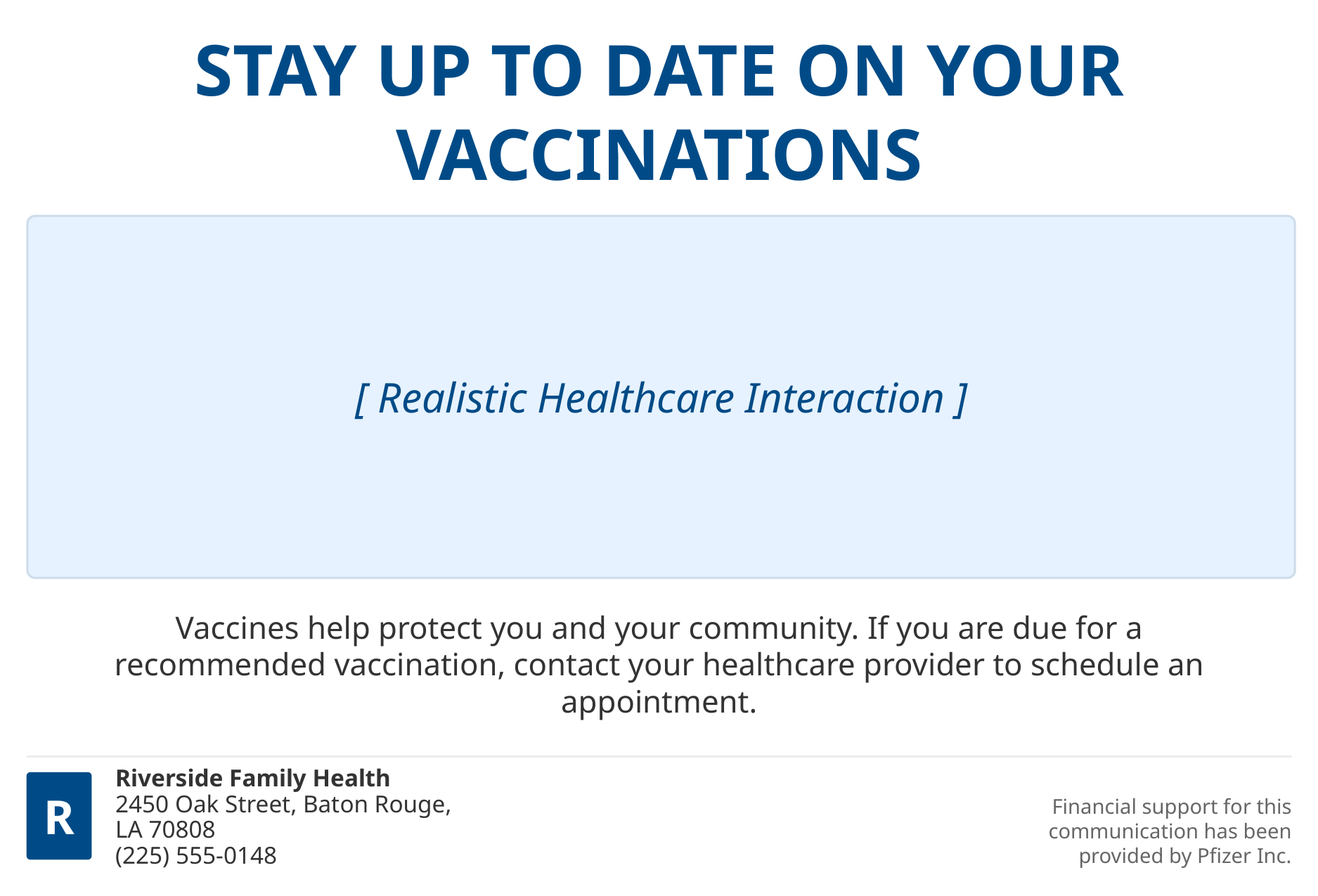 Pfizer Postage-Paid Vaccine Reminder Postcard — page 1