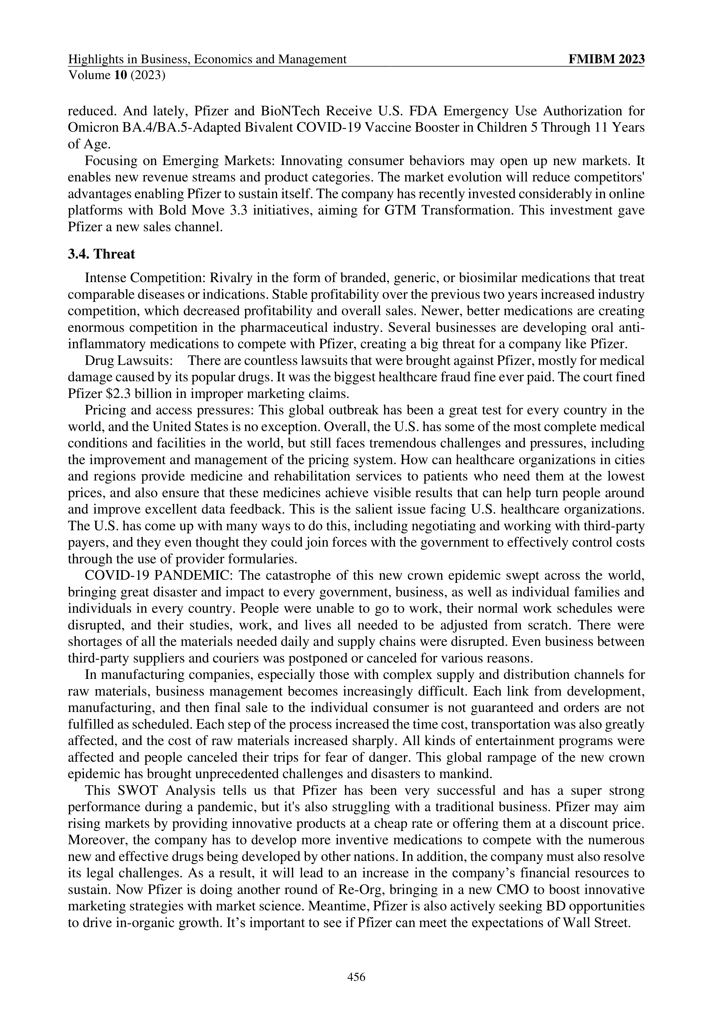 Pfizer Swot Analysis  — page 8