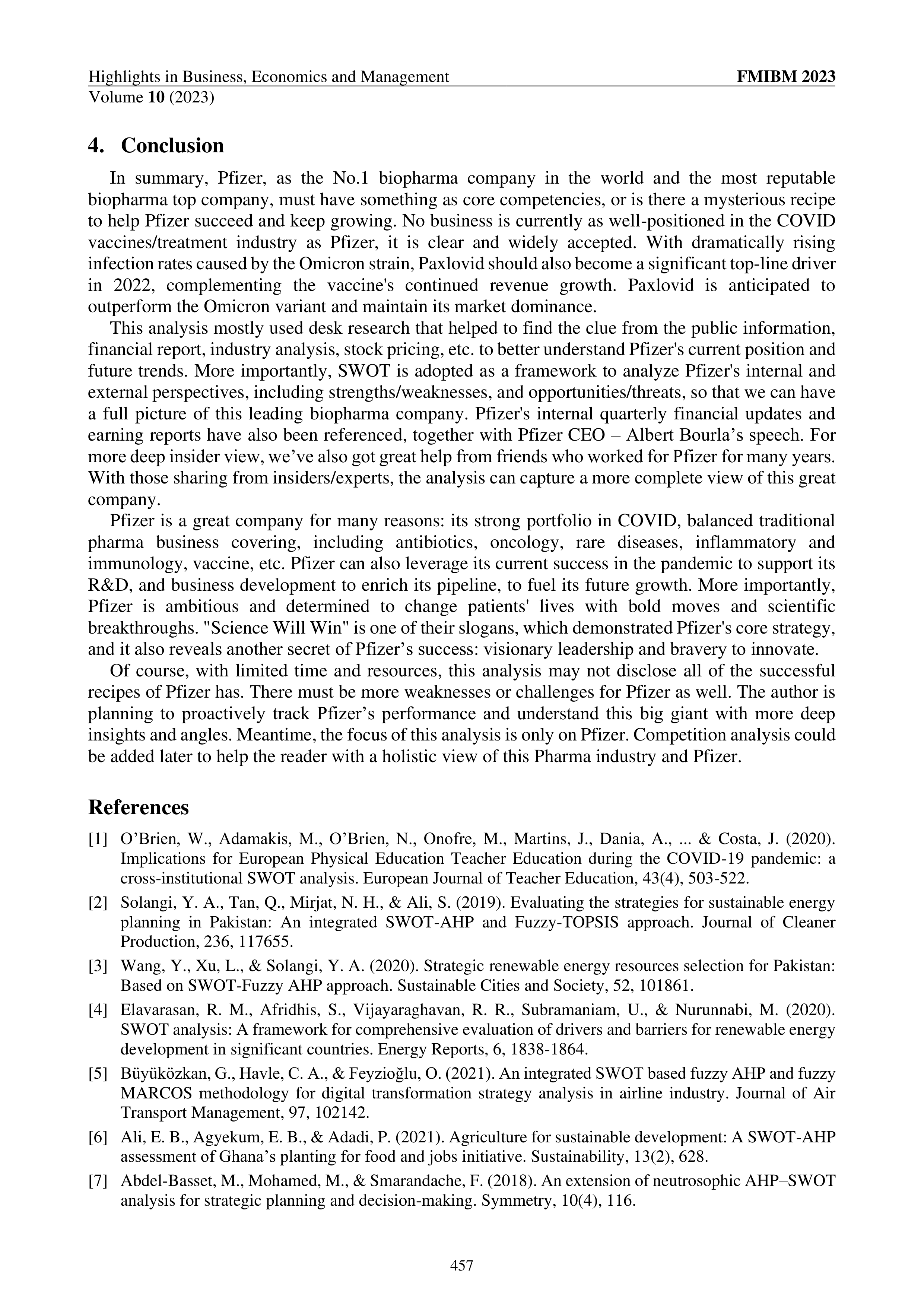 Pfizer Swot Analysis  — page 9