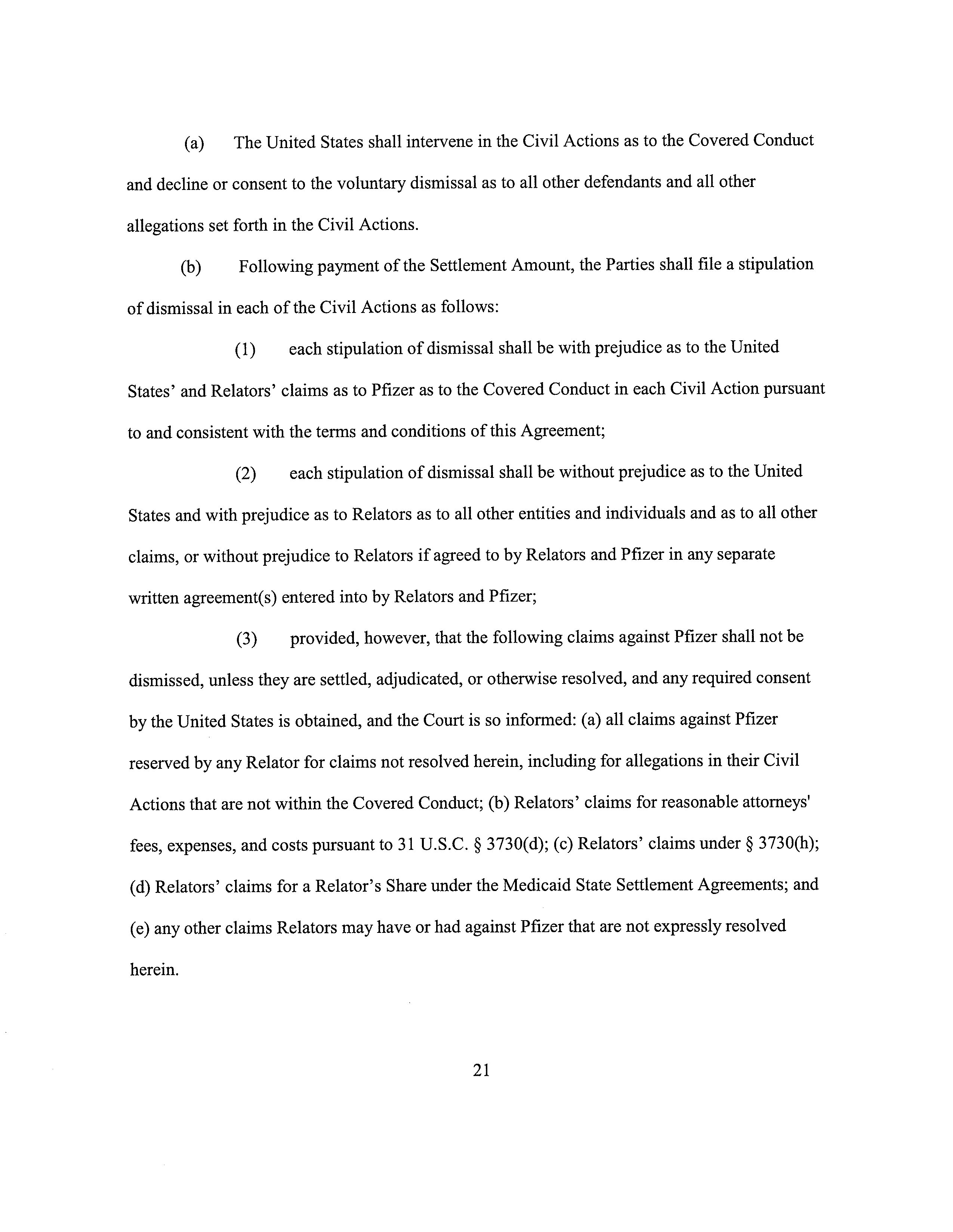 Pfizer Settlement Agreement — page 21