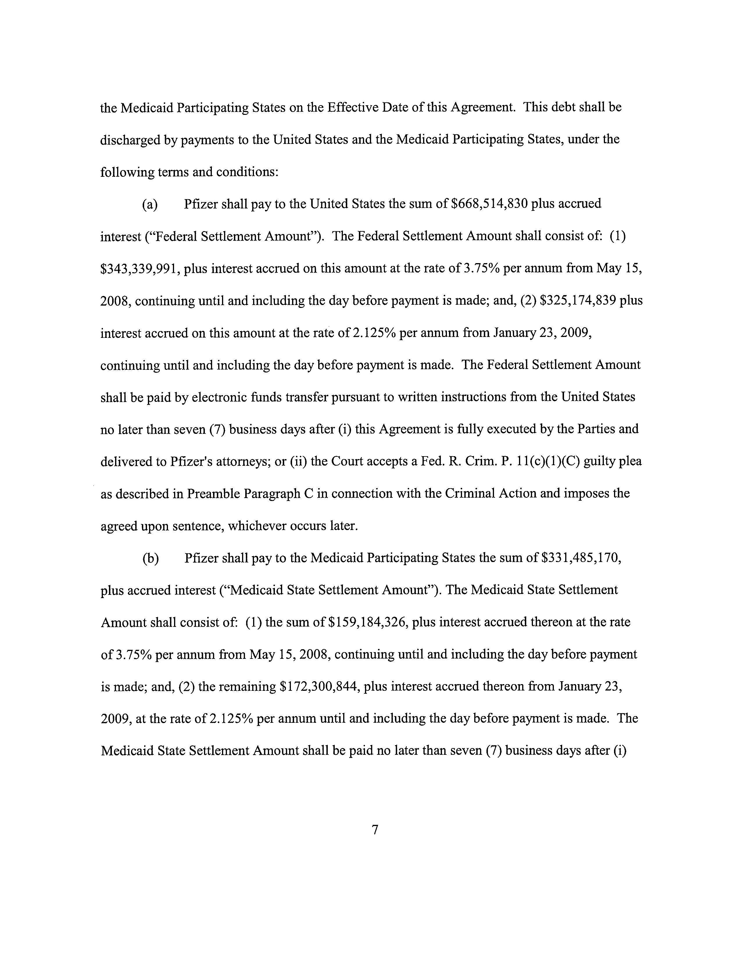 Pfizer Settlement Agreement — page 7