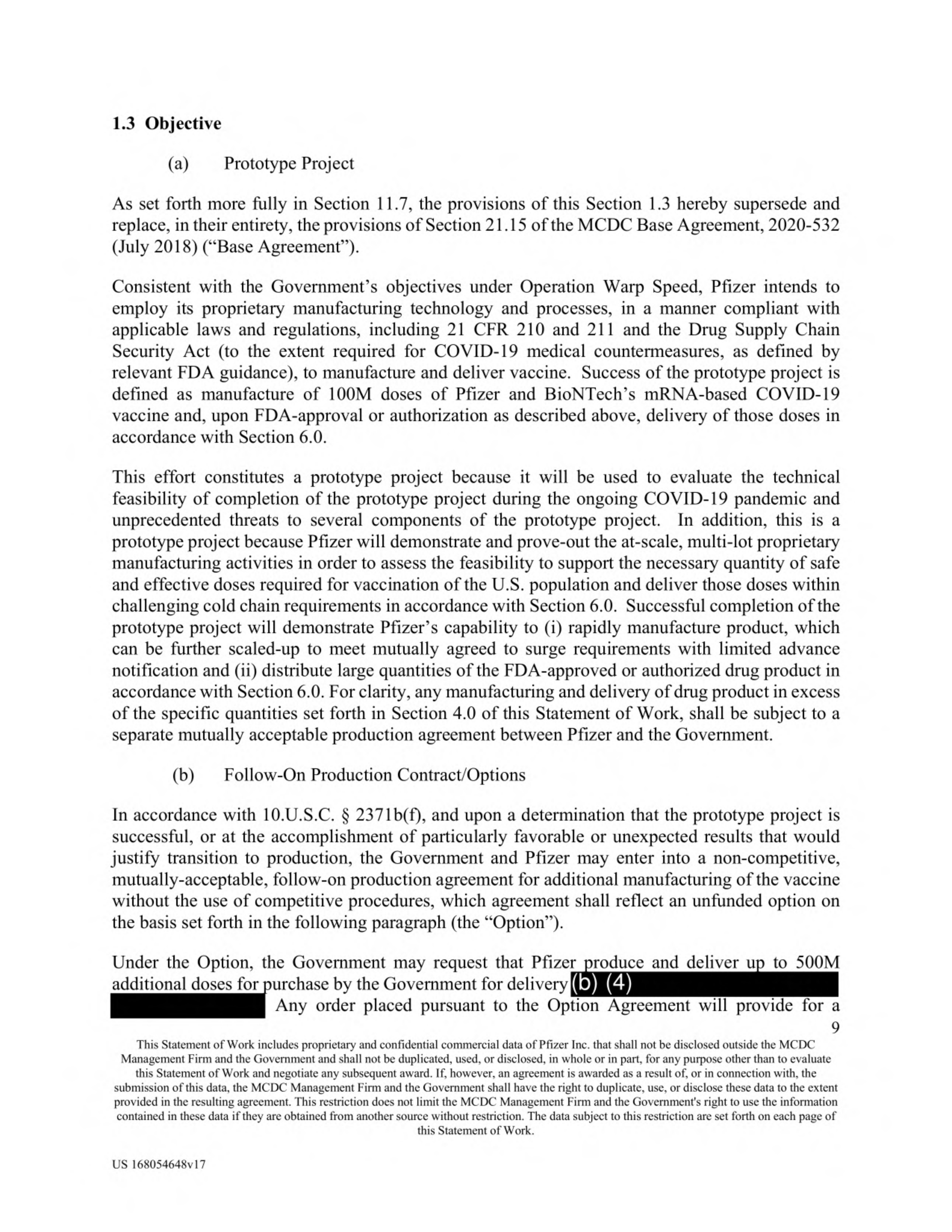 Pfizer Vaccine Supply Contract — page 11