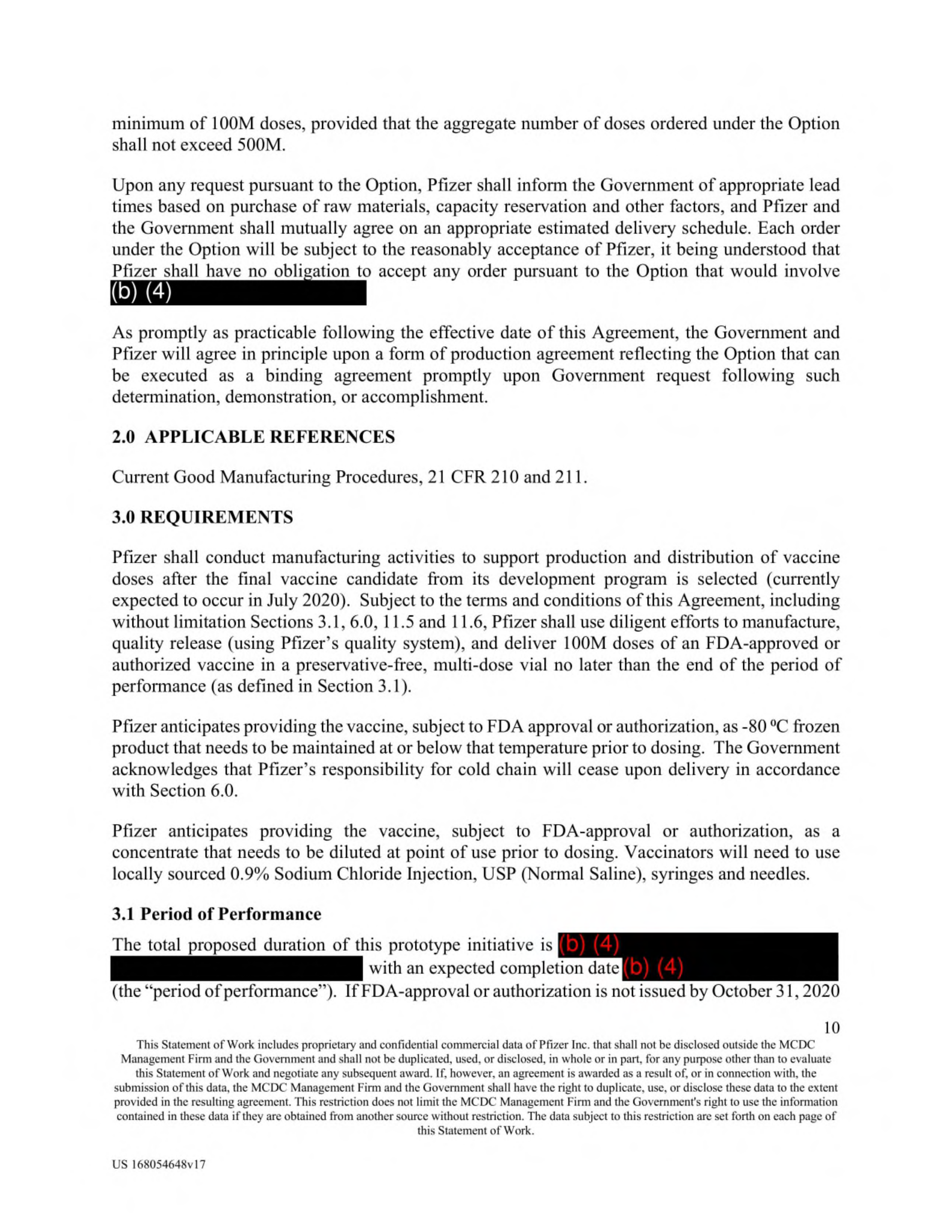 Pfizer Vaccine Supply Contract — page 12