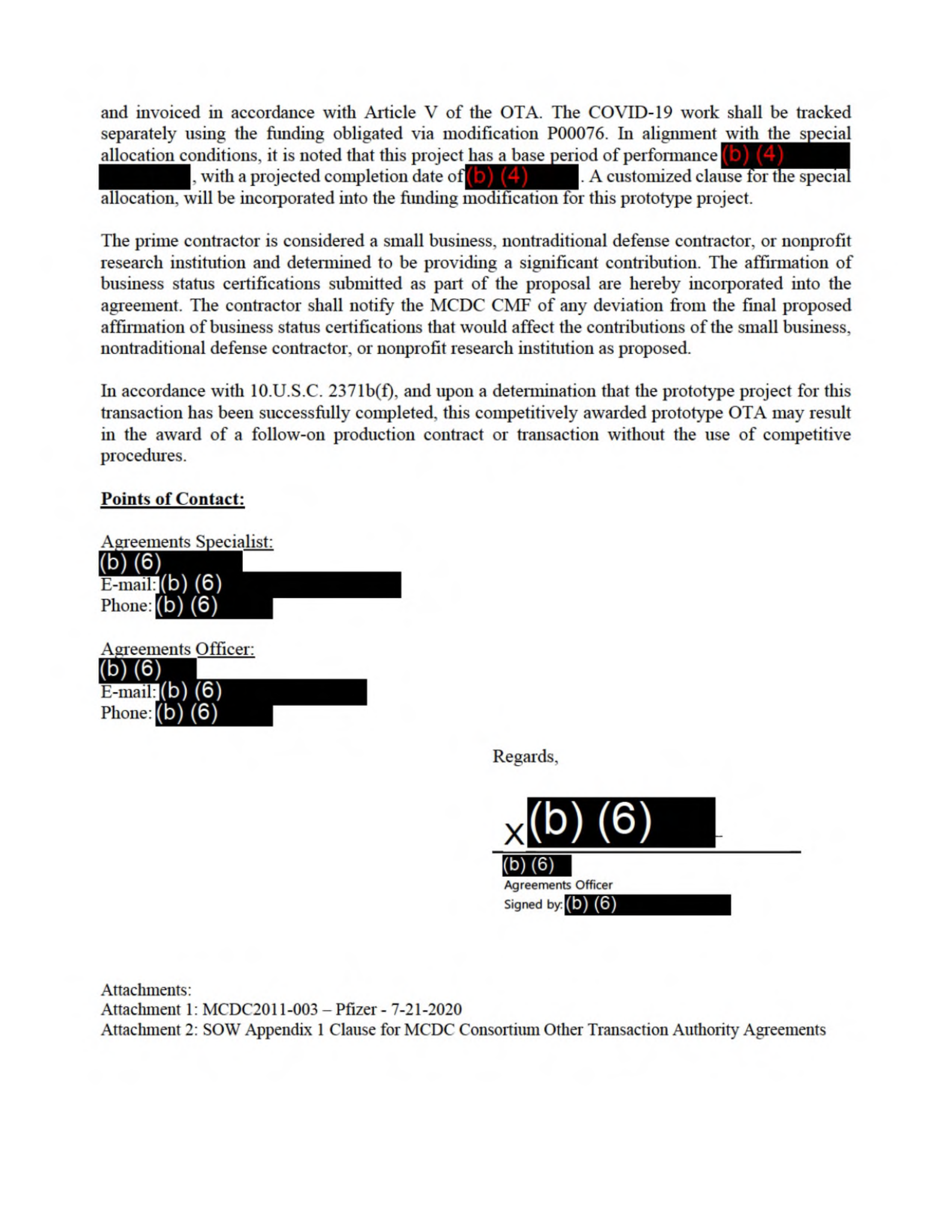 Pfizer Vaccine Supply Contract — page 2