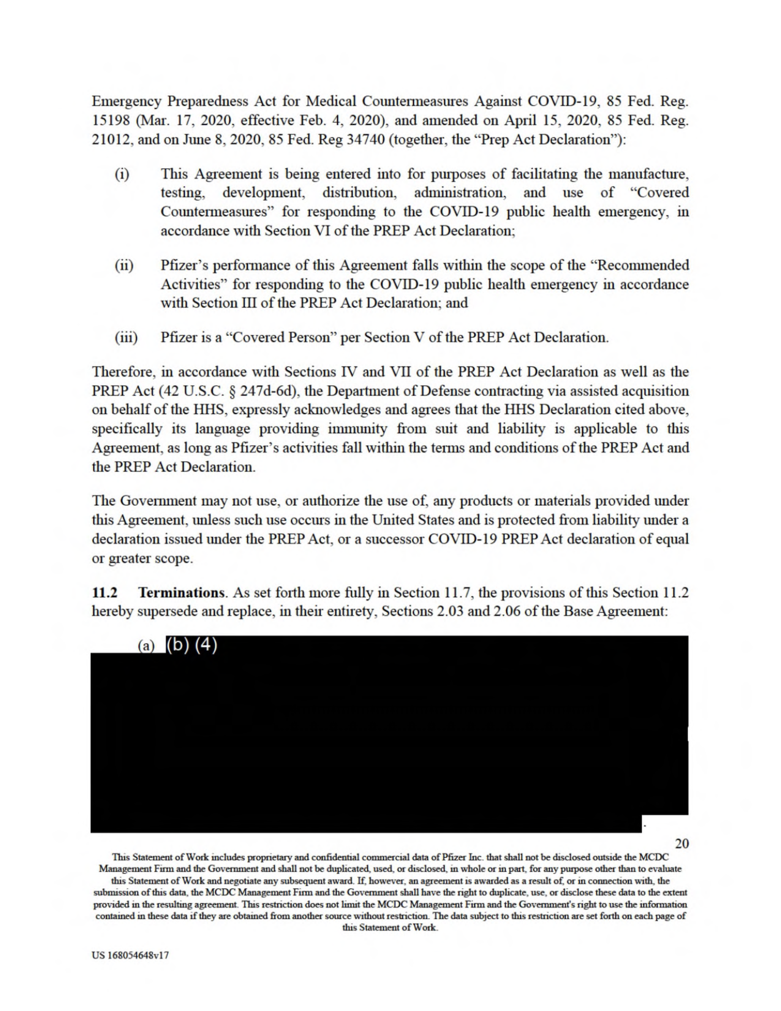 Pfizer Vaccine Supply Contract — page 22