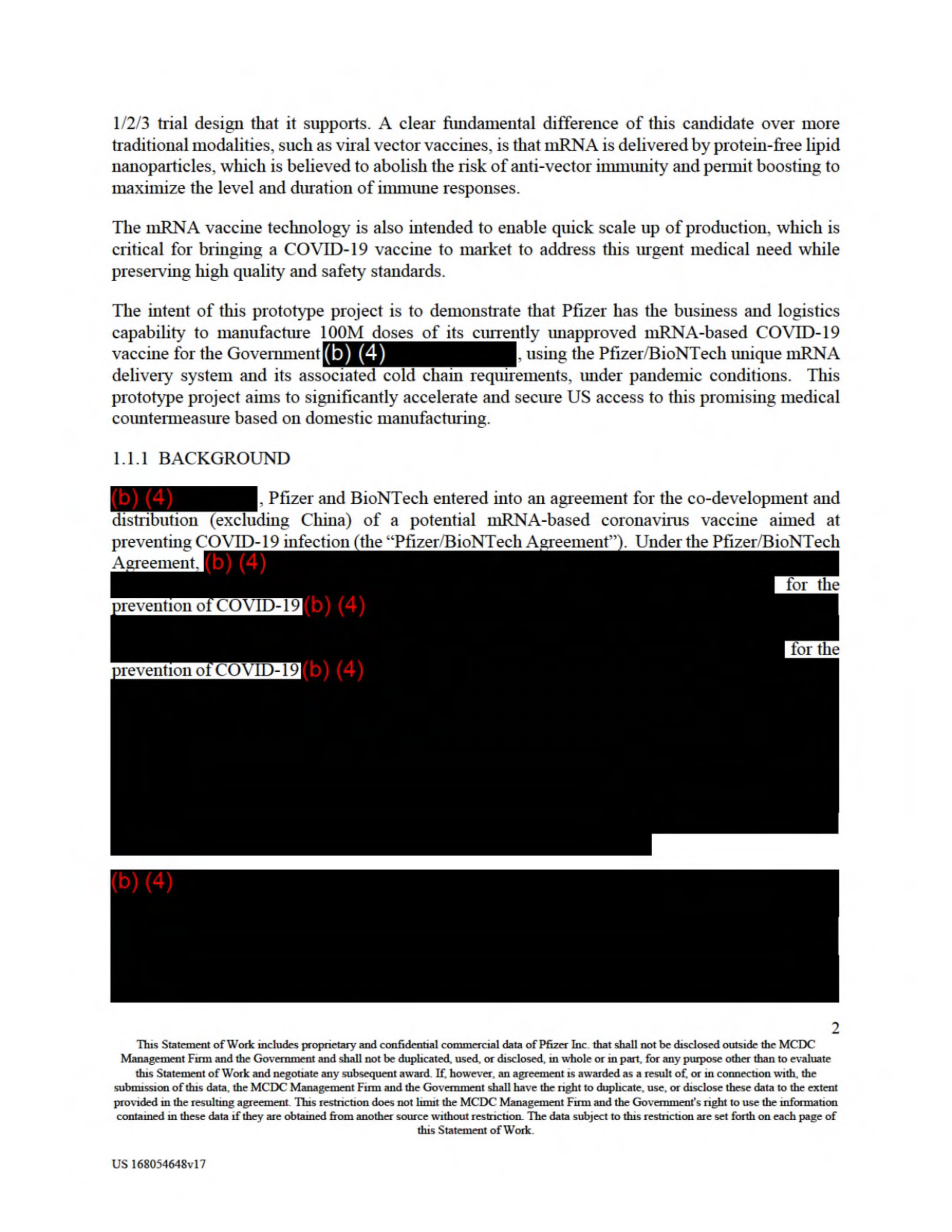 Pfizer Vaccine Supply Contract — page 4