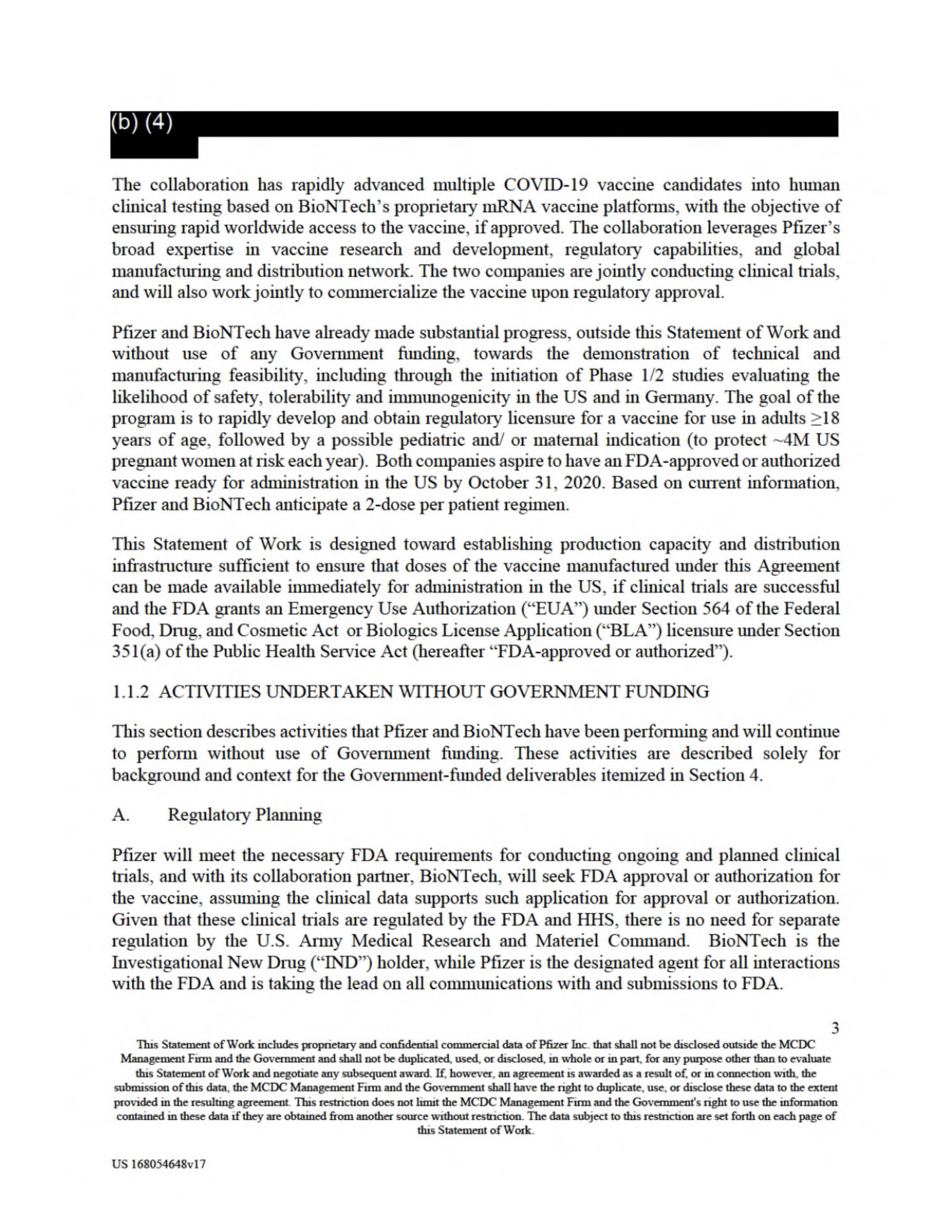 Pfizer Vaccine Supply Contract — page 5