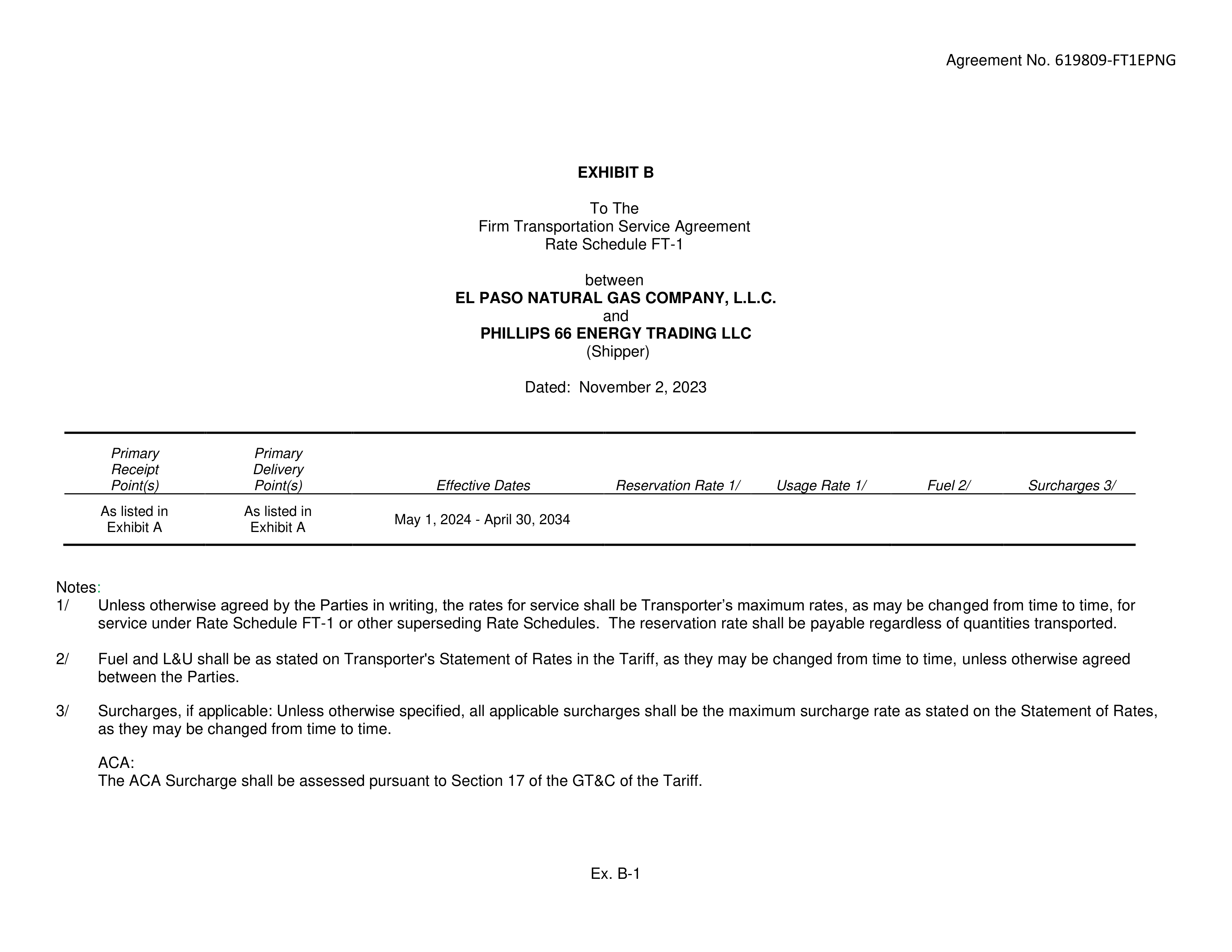 Phillips 66 Transportation Service Agreement — page 10