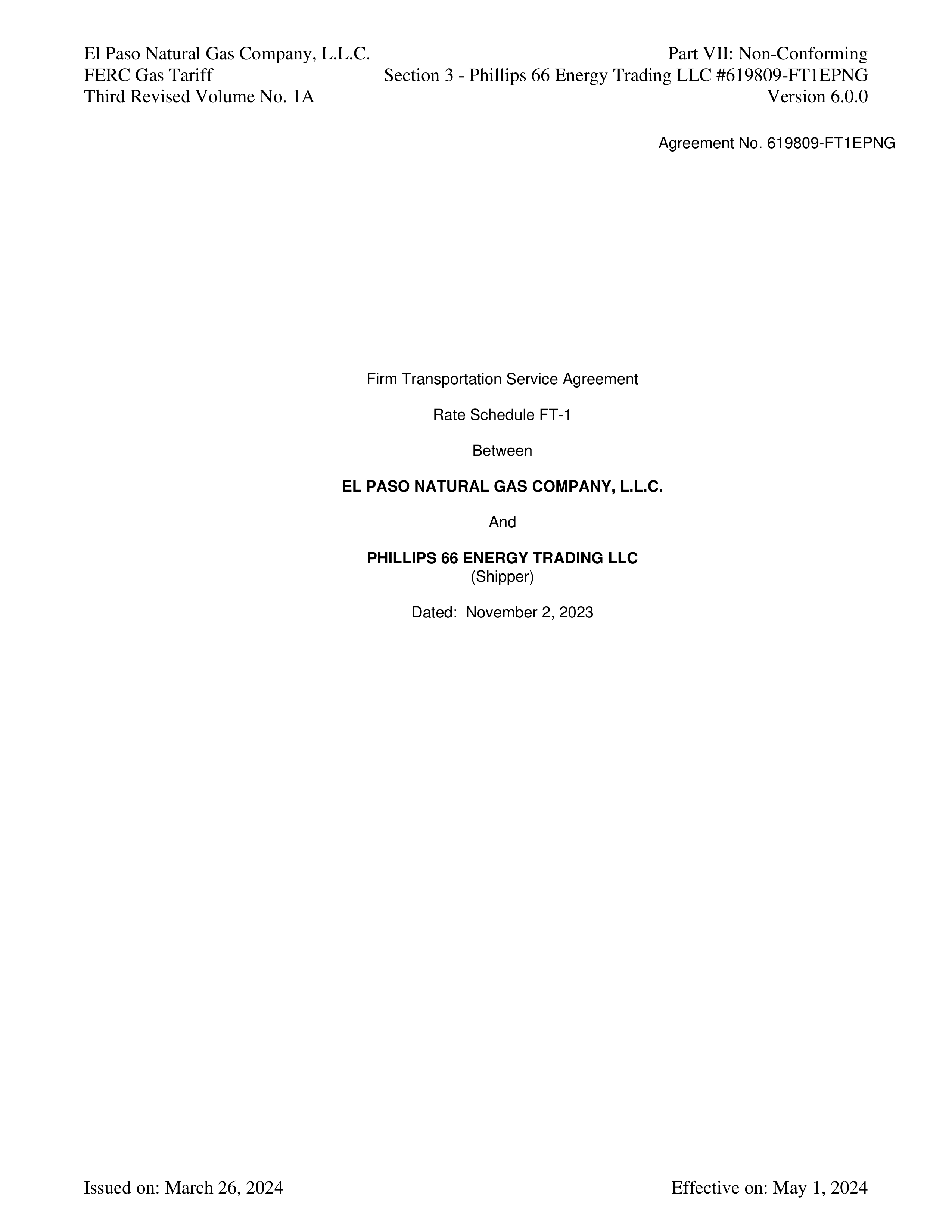 Phillips 66 Transportation Service Agreement — page 18