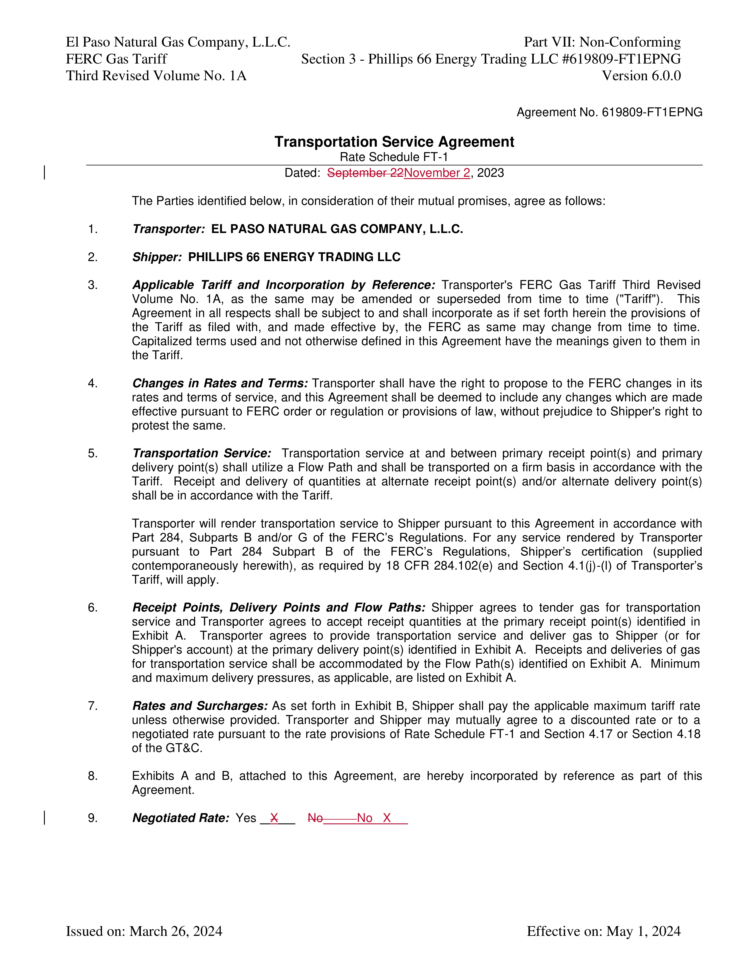 Phillips 66 Transportation Service Agreement — page 25