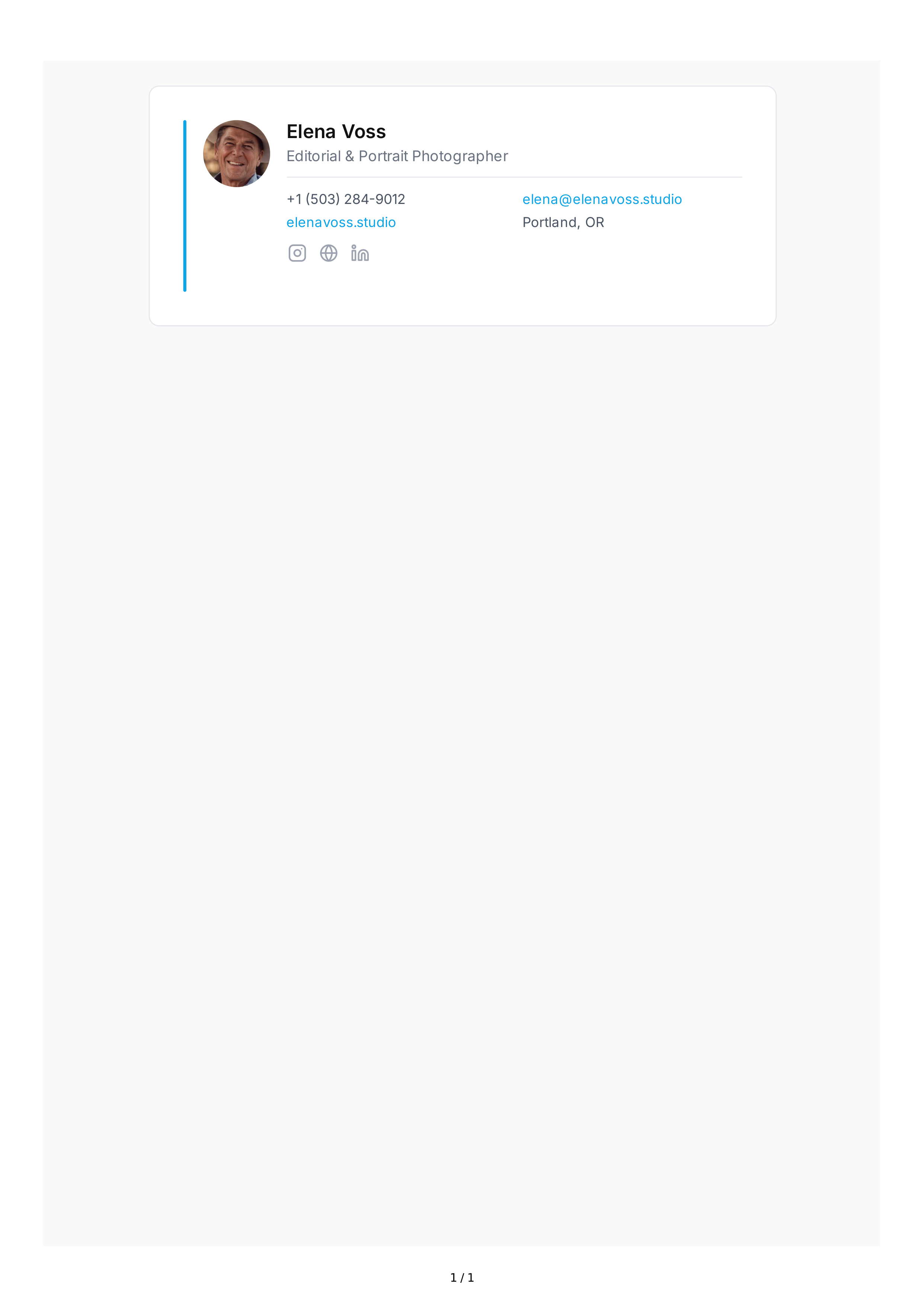 Photographer Email Signature — page 1