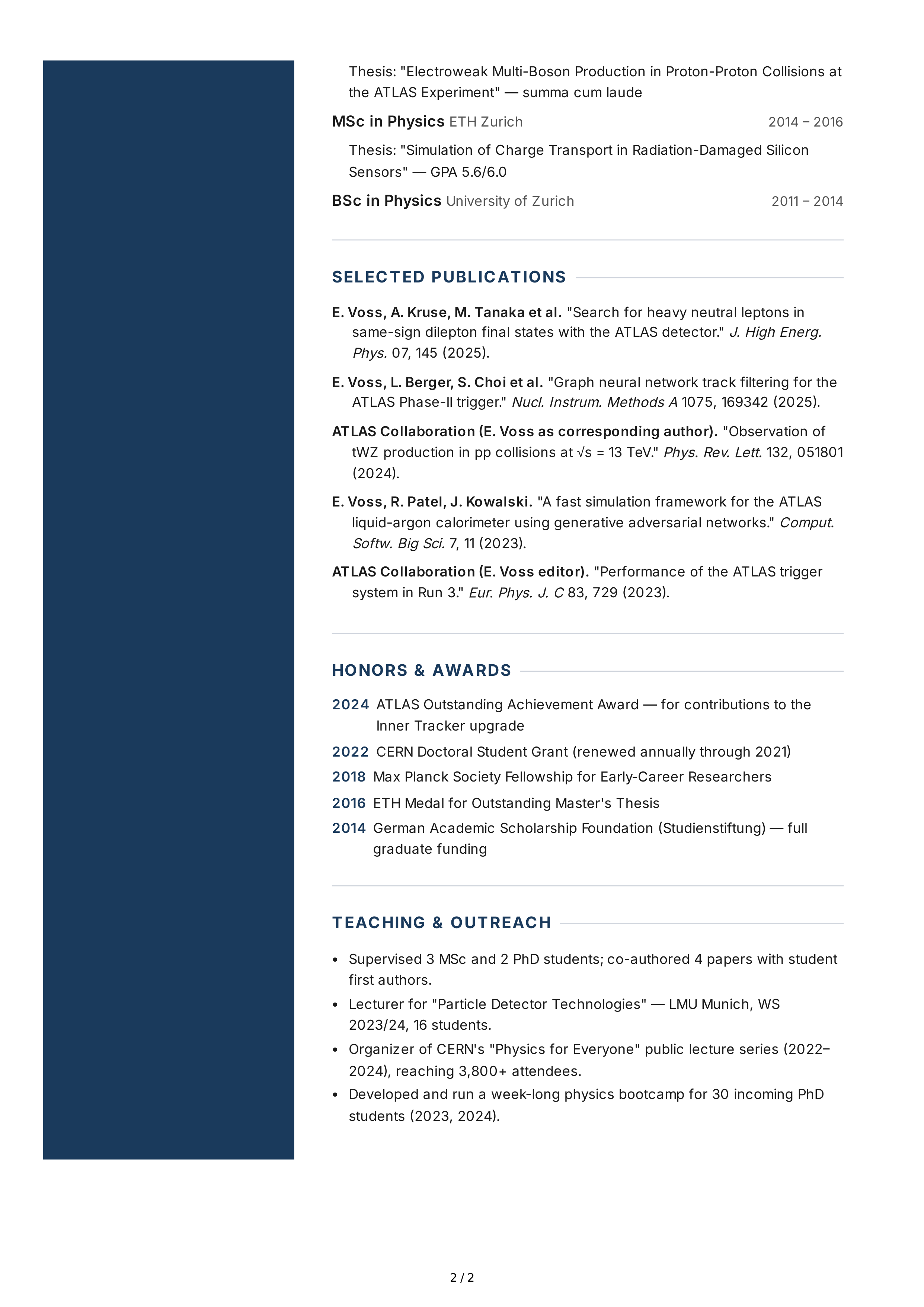 Physicist CV — page 2