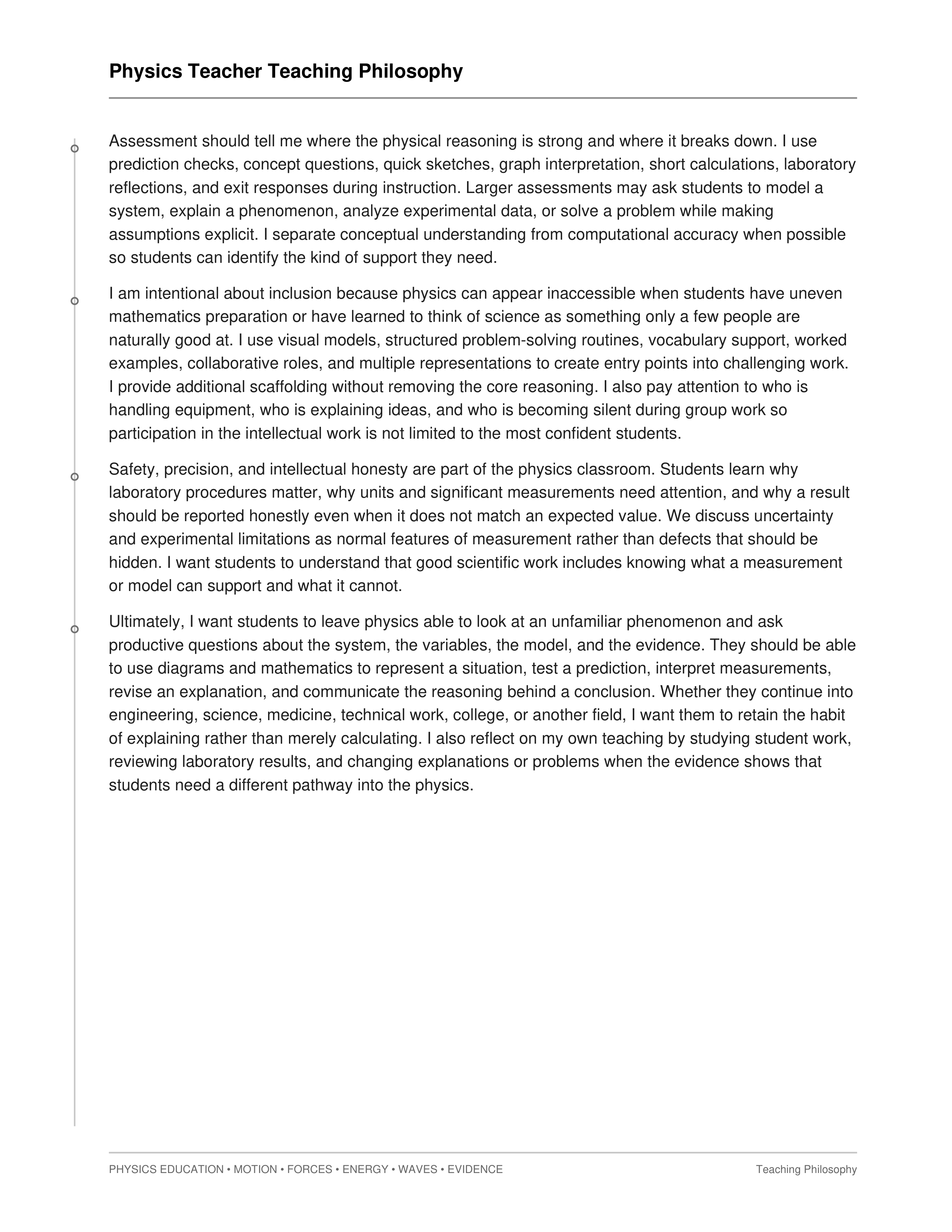 Physics Teacher Teaching Philosophy — page 2