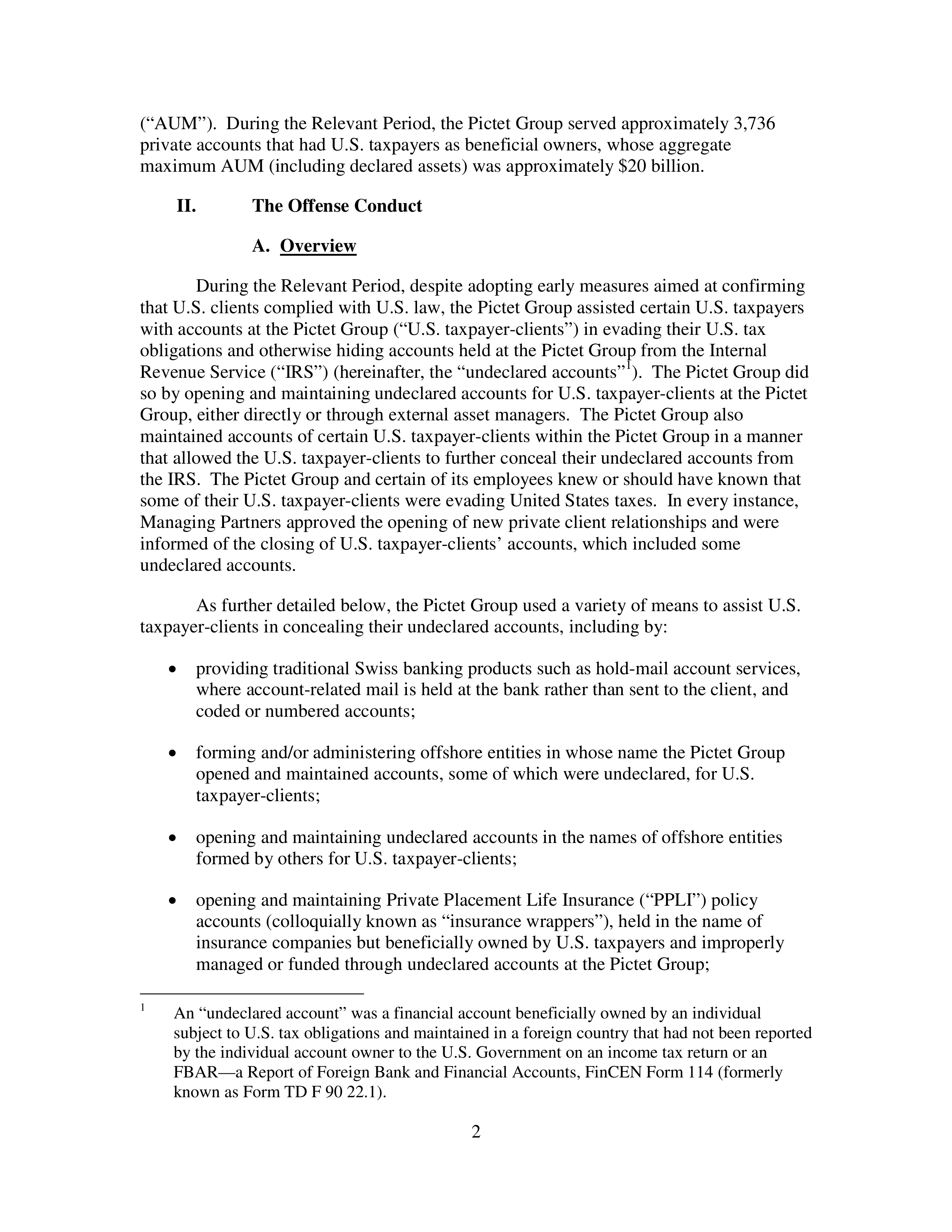 Pictet Statement of Facts — page 2