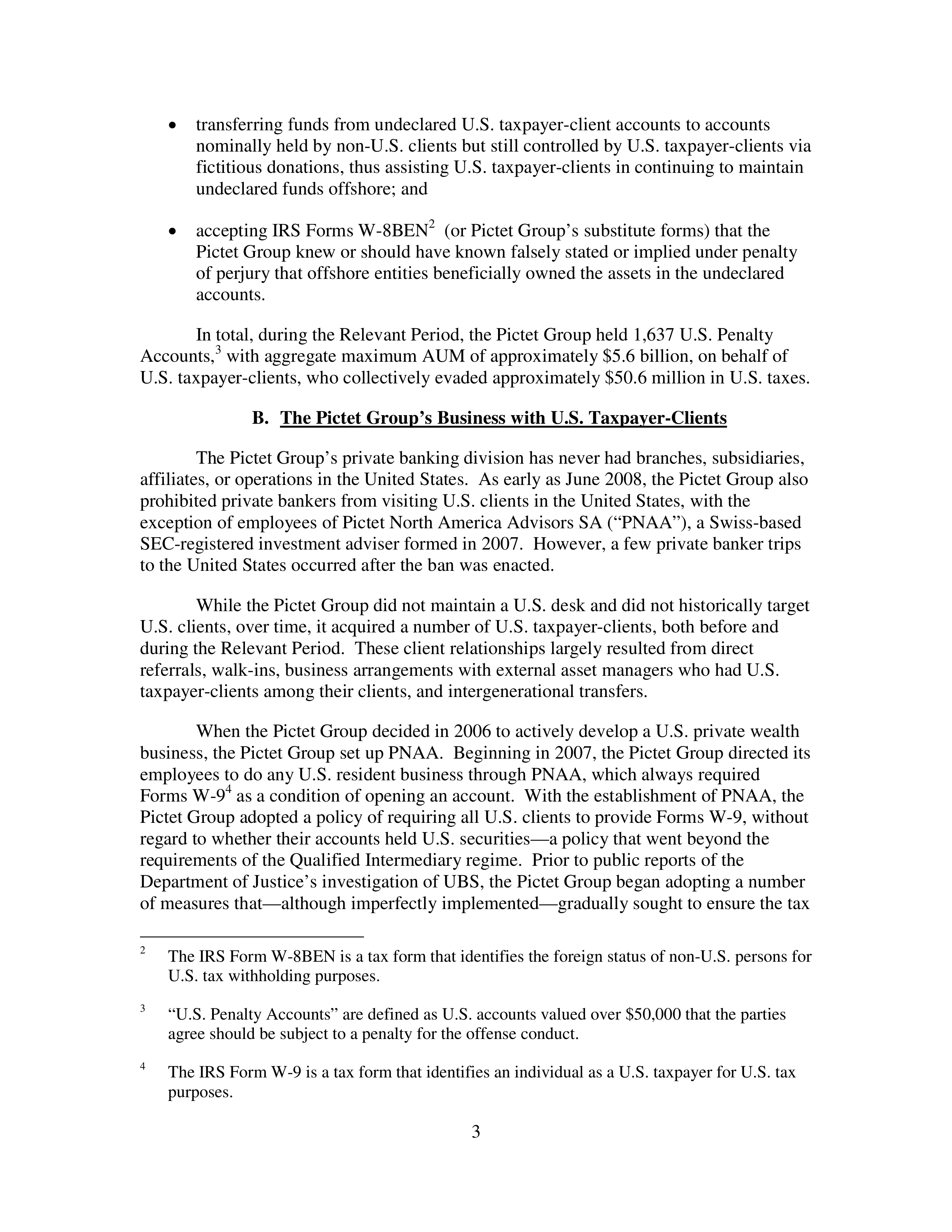 Pictet Statement of Facts — page 3