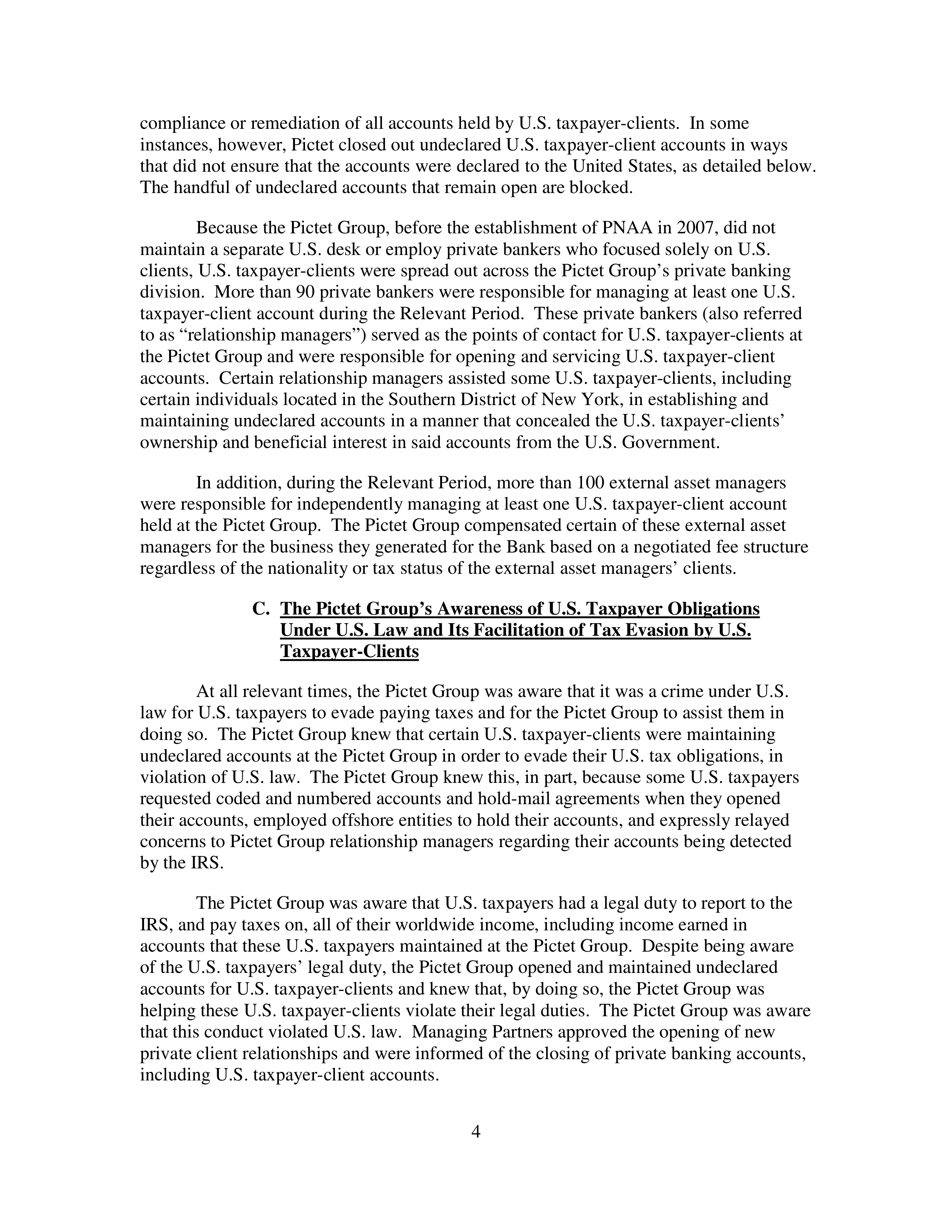 Pictet Statement of Facts — page 4
